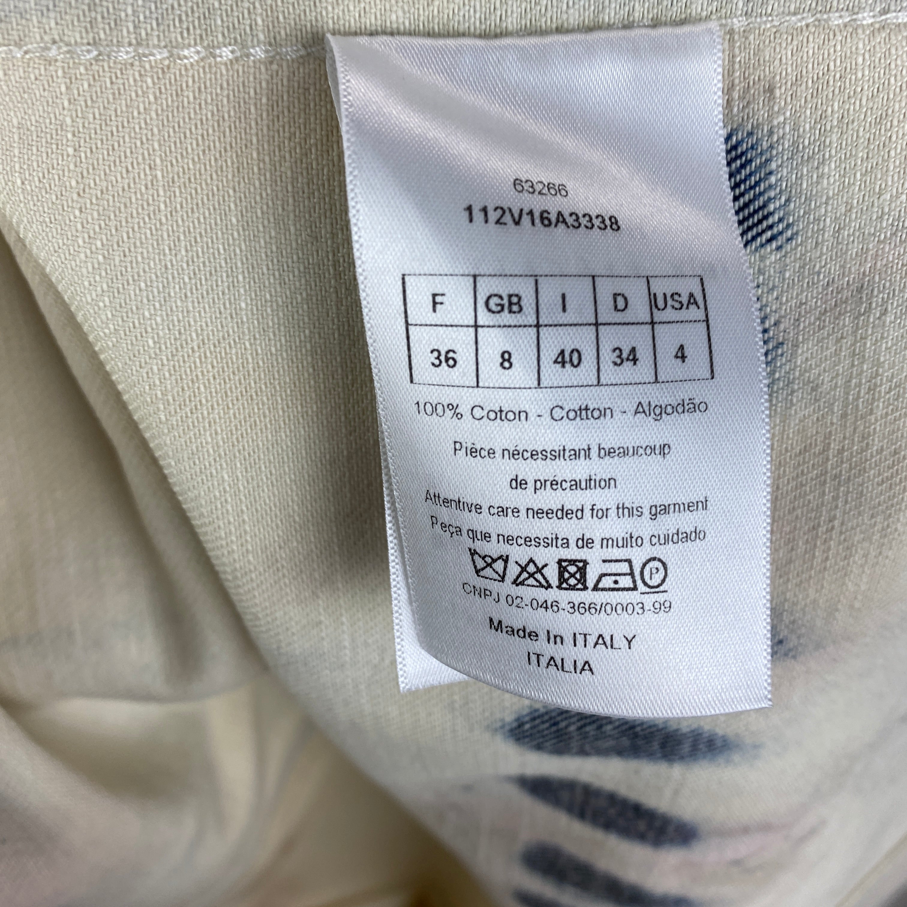 Christian Dior Cream Tie Dye Denim Workman's Jacket XS