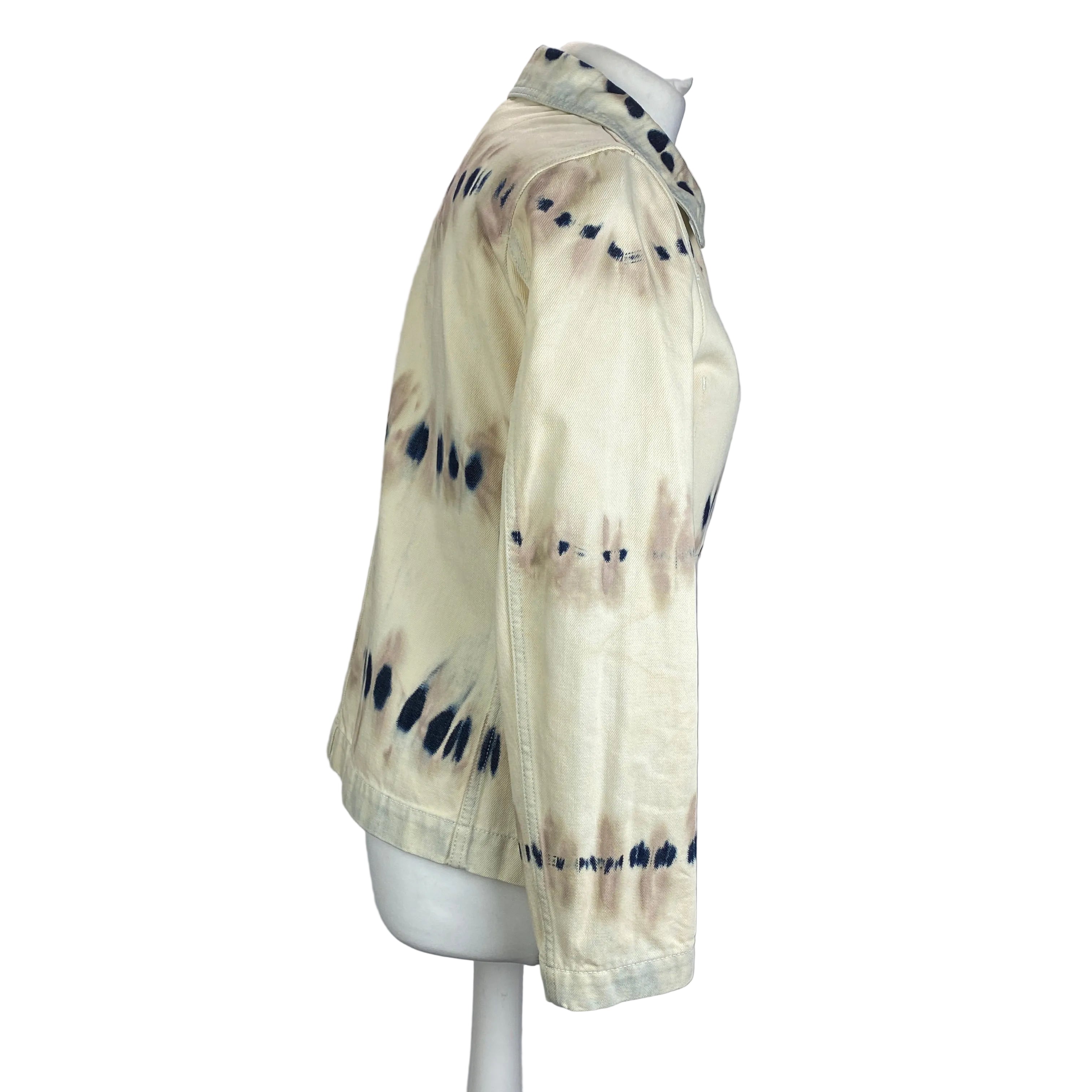 Christian Dior Cream Tie Dye Denim Workman's Jacket XS