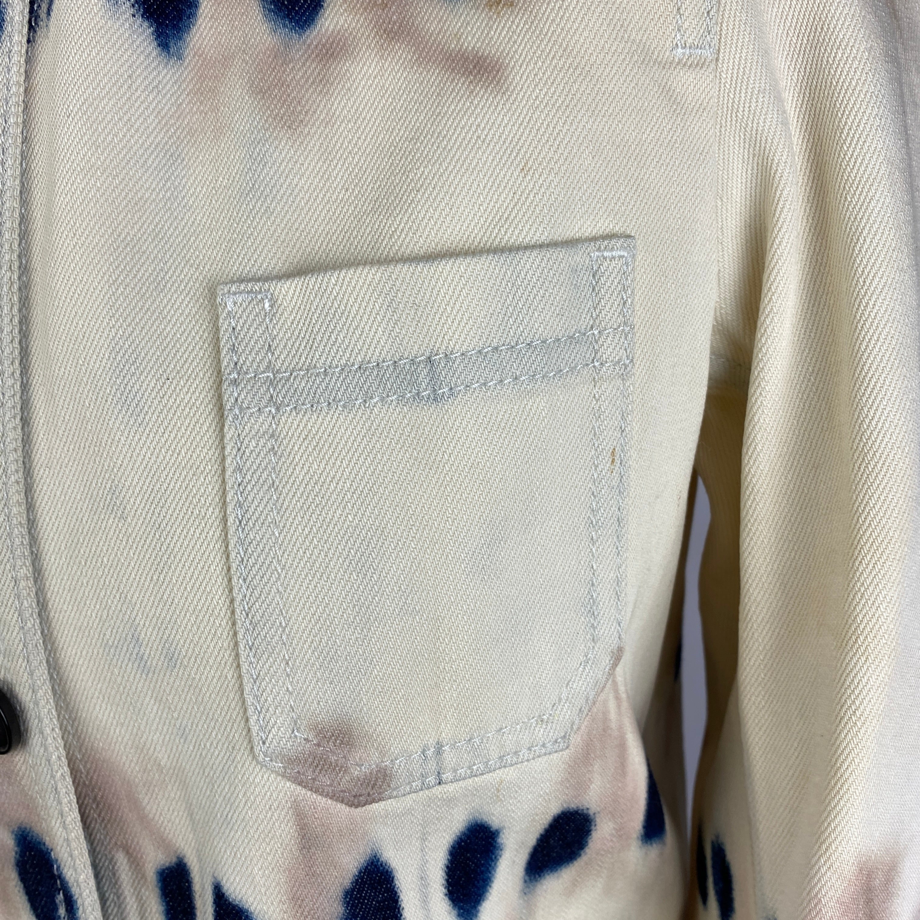 Christian Dior Cream Tie Dye Denim Workman's Jacket XS