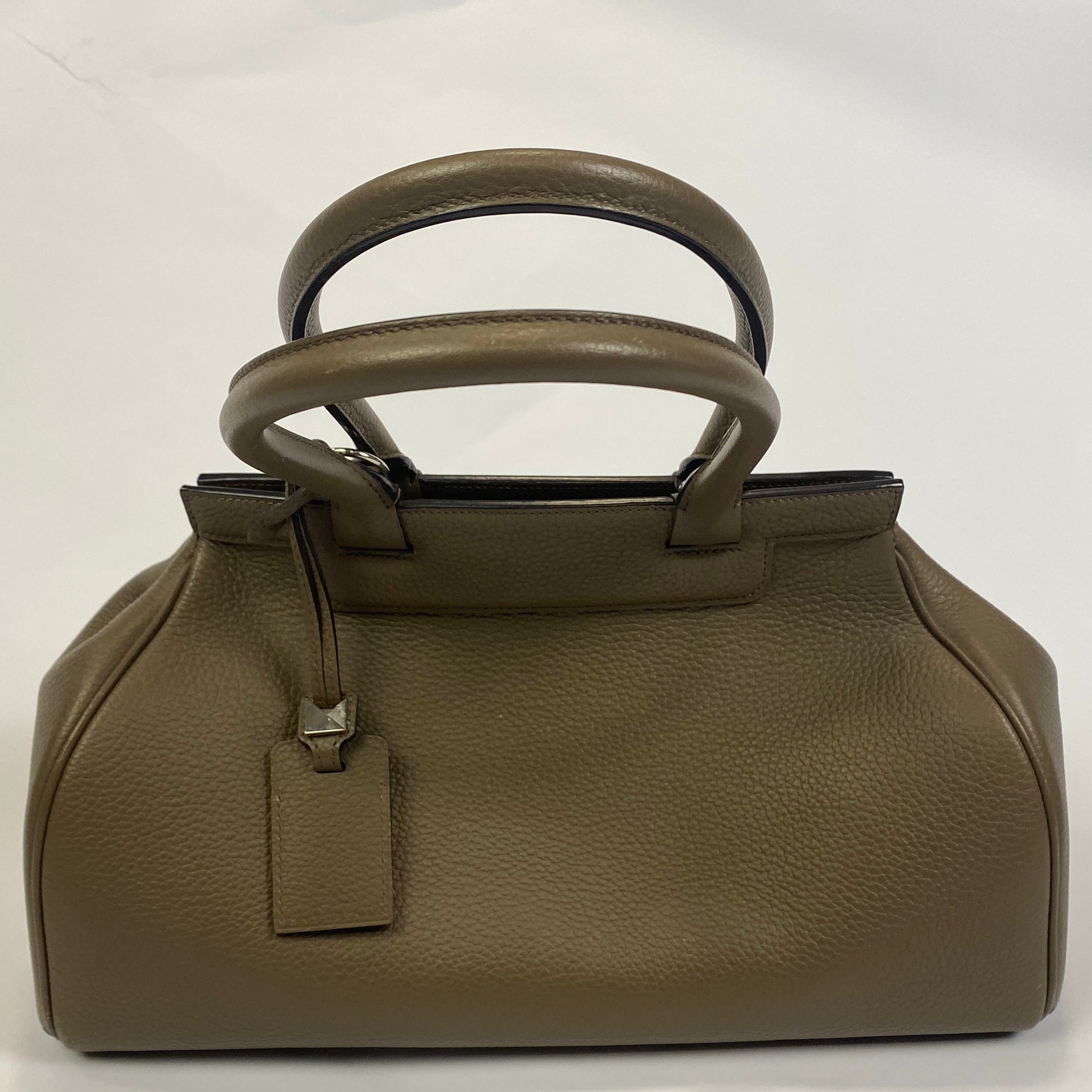 Moynat Taupe Pauline PM Leather Bowling Bag