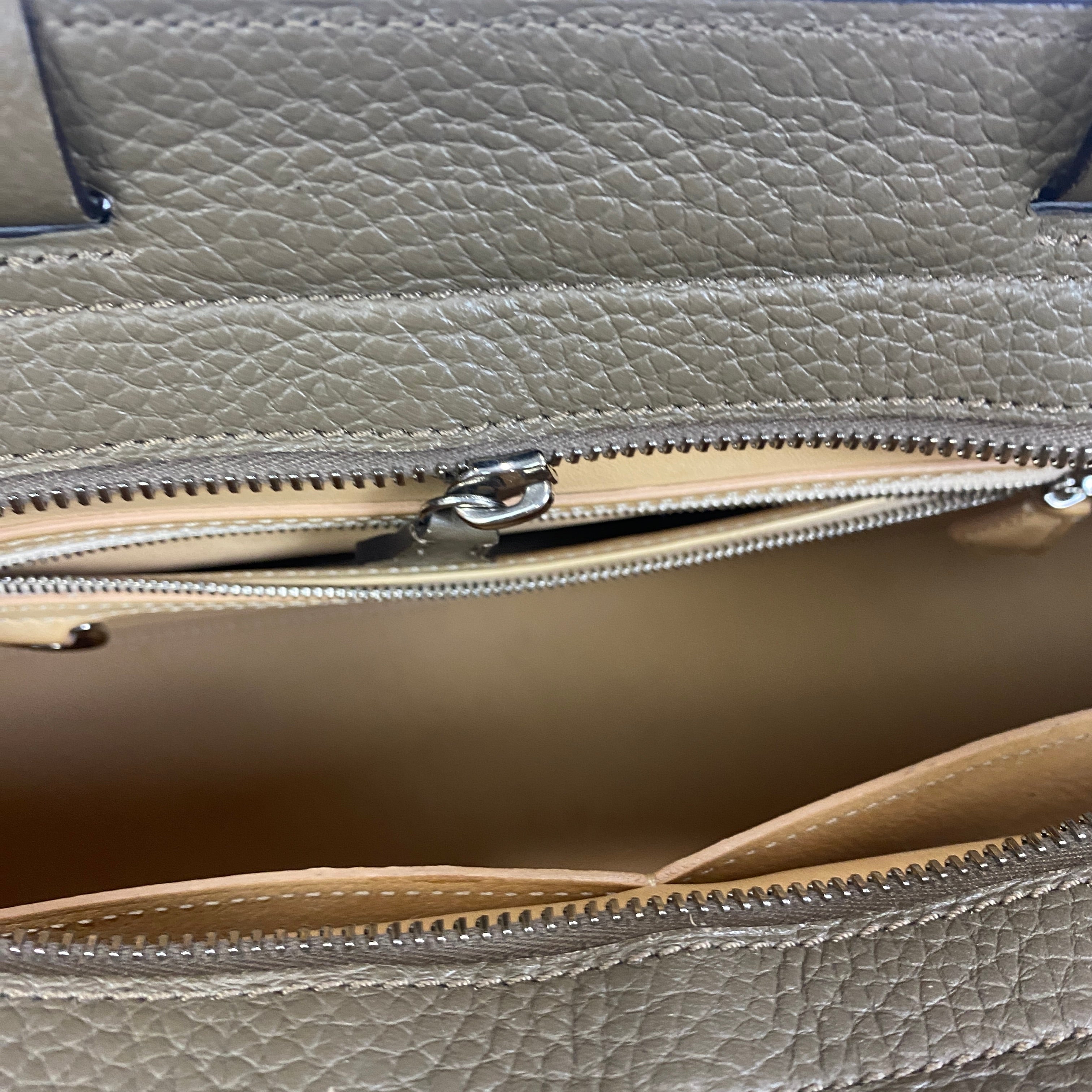 Moynat Taupe Pauline PM Leather Bowling Bag