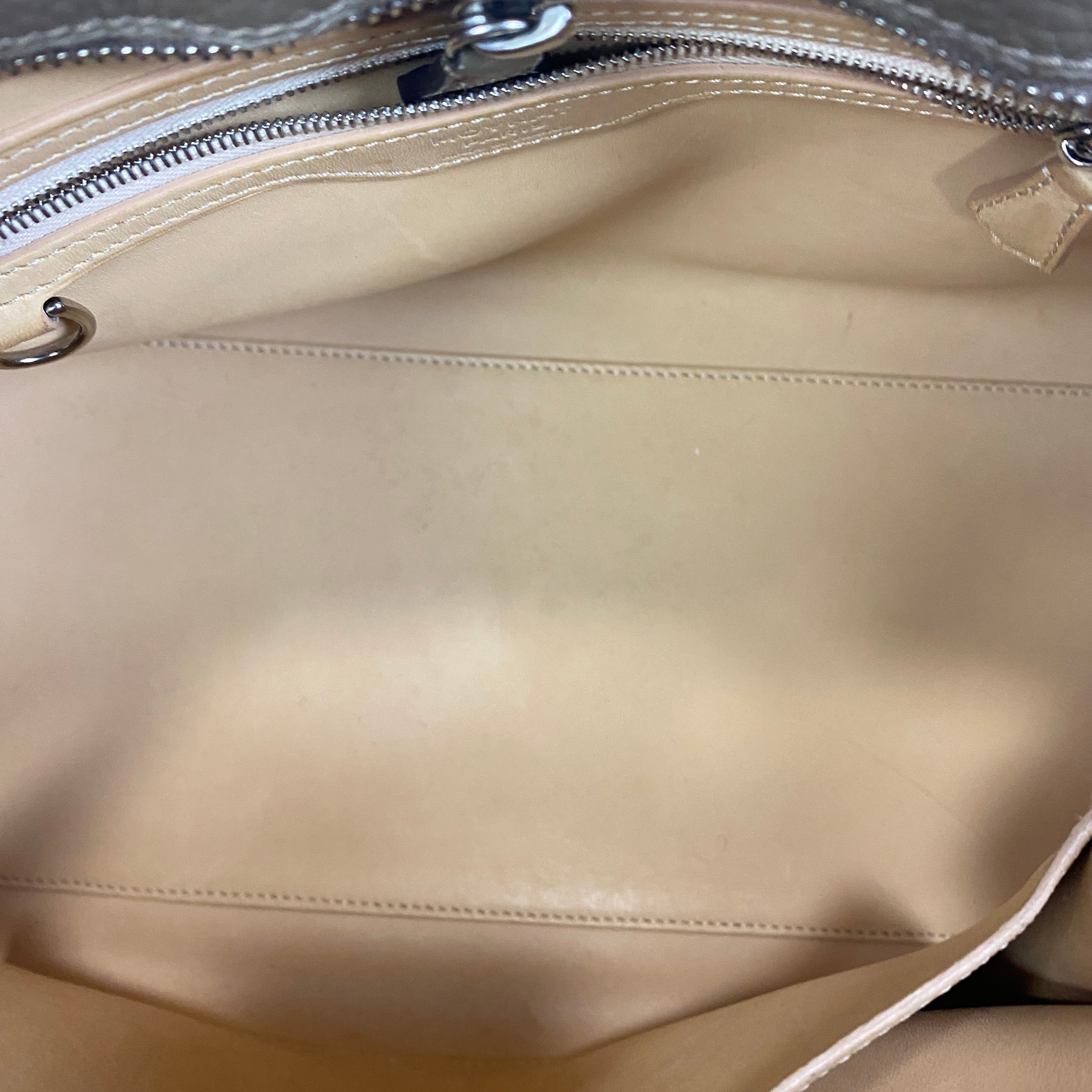 Moynat Taupe Pauline PM Leather Bowling Bag