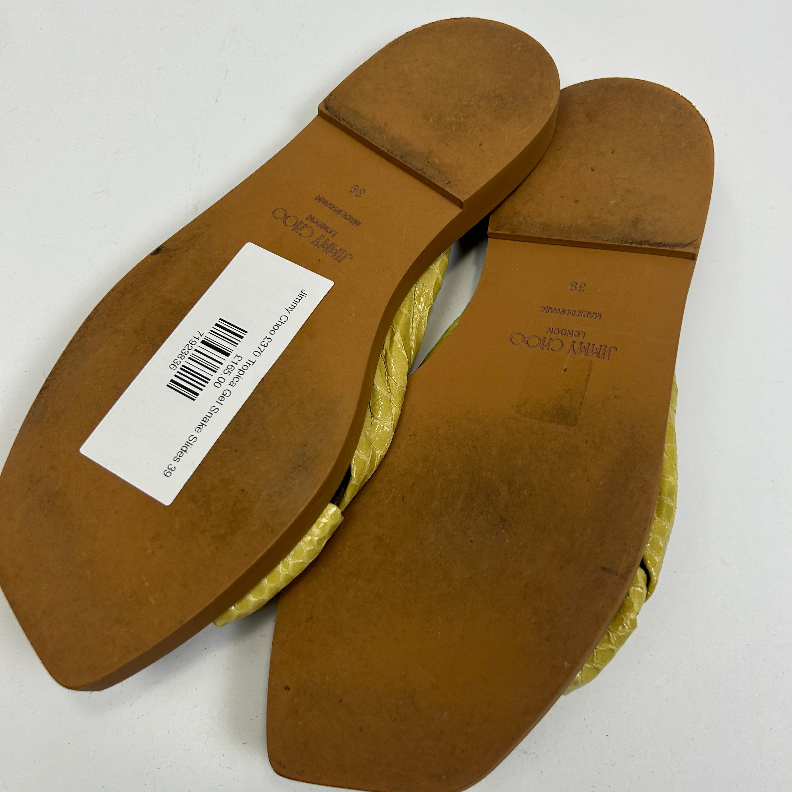 Jimmy Choo £370 Tropica Gel Snake Slides 39