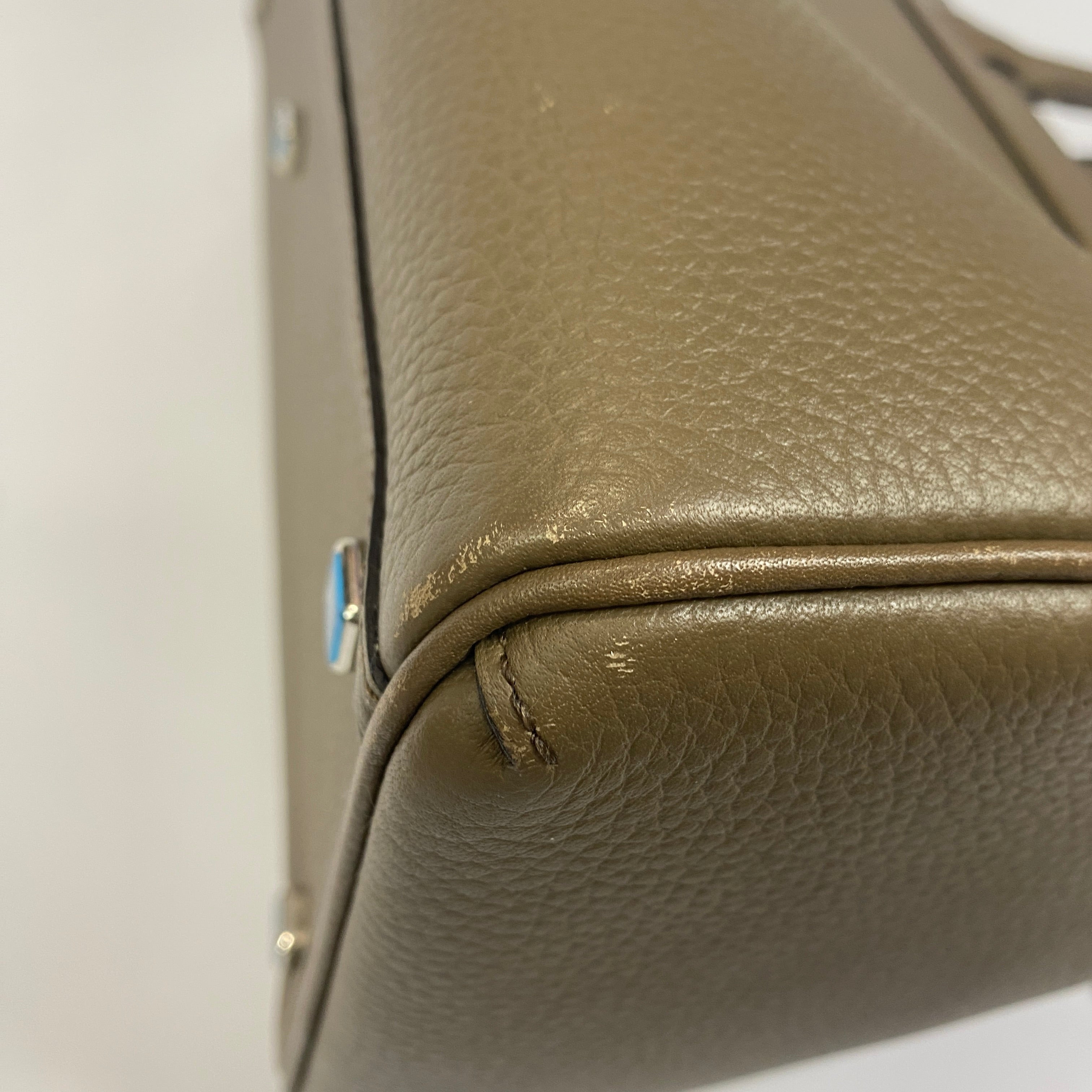 Moynat Taupe Pauline PM Leather Bowling Bag