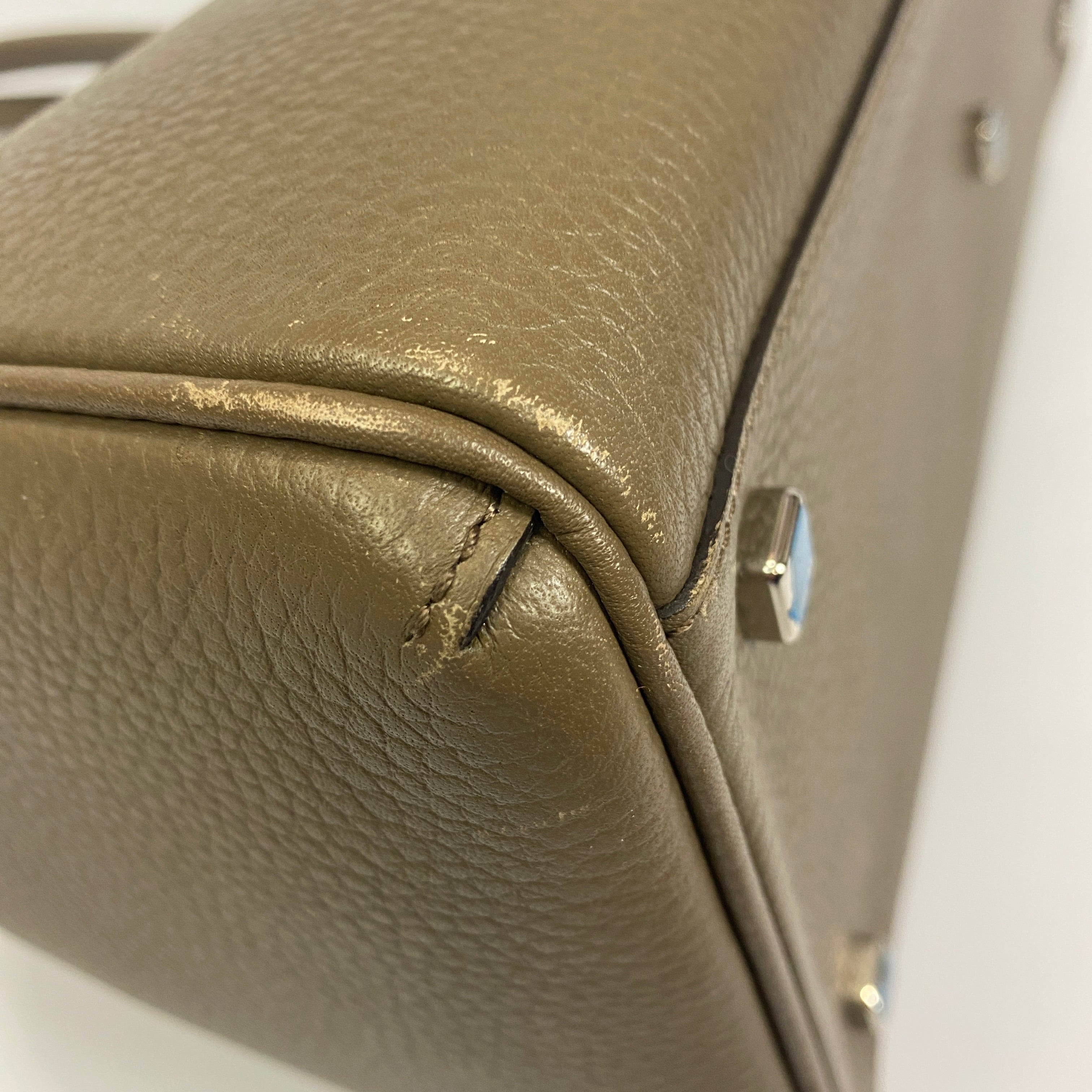 Moynat Taupe Pauline PM Leather Bowling Bag