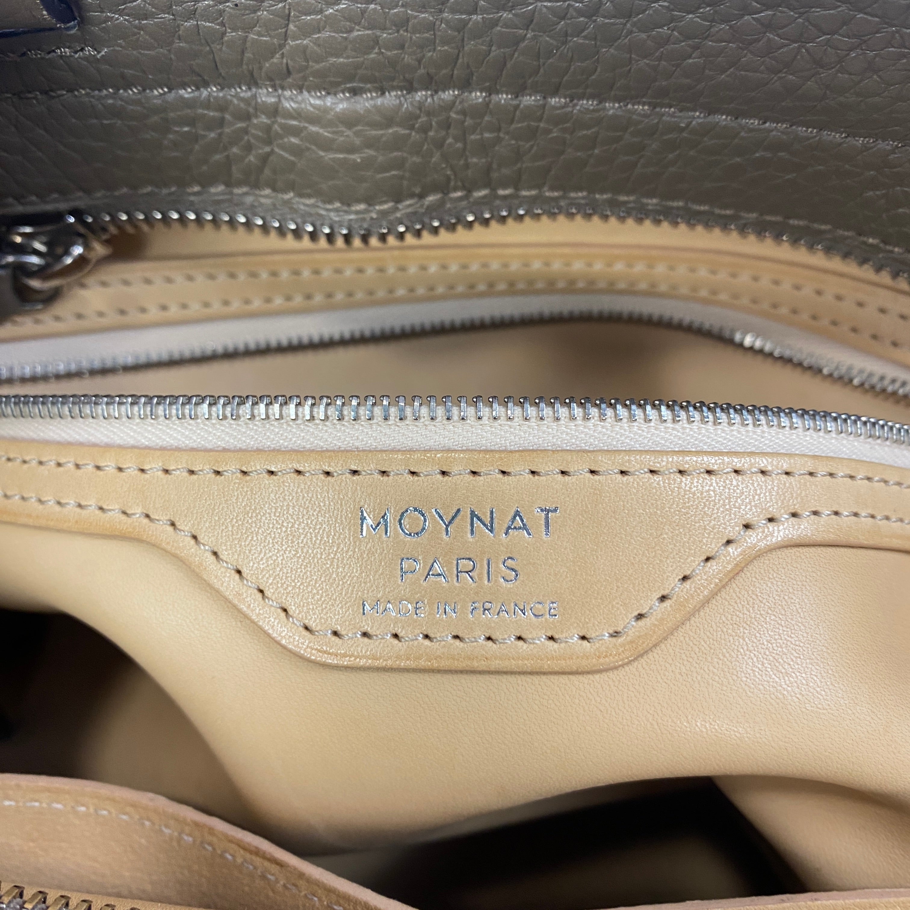 Moynat Taupe Pauline PM Leather Bowling Bag