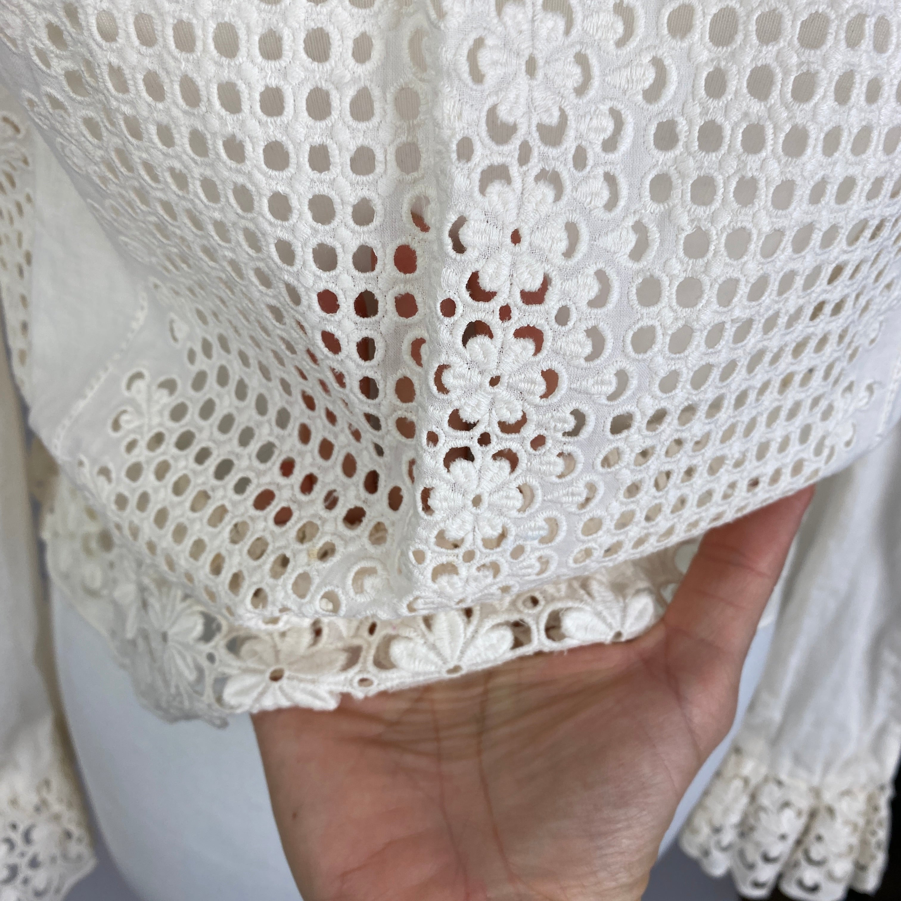 Zimmermann Cream Lace & Broderie Anglais Blouse XXS