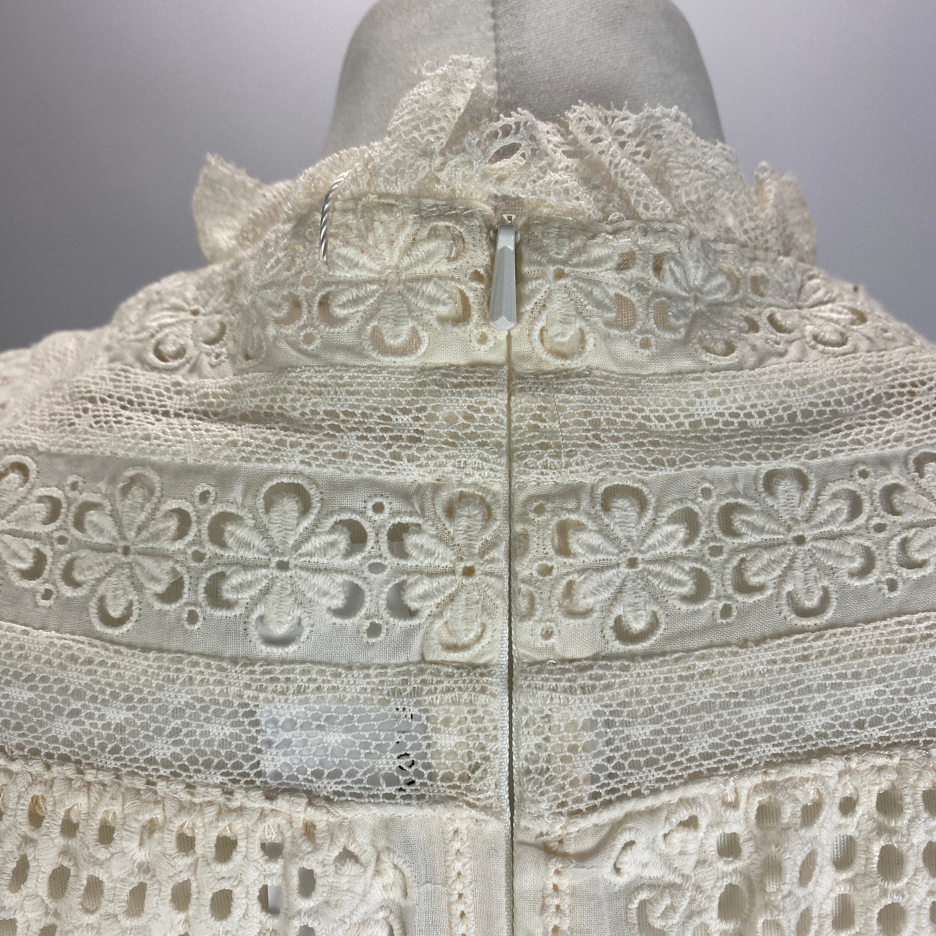 Zimmermann Cream Lace & Broderie Anglais Blouse XXS