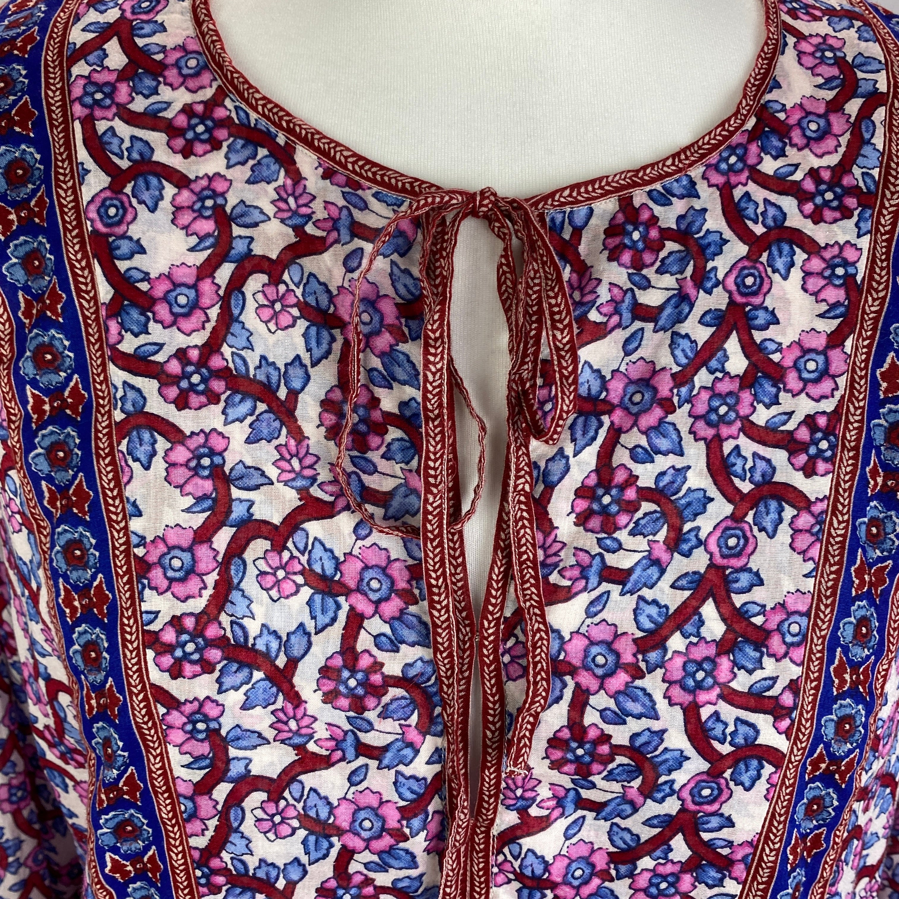 Isabel Marant Etoile New £425 Blue & Pink Gilinesia Midi Dress XS