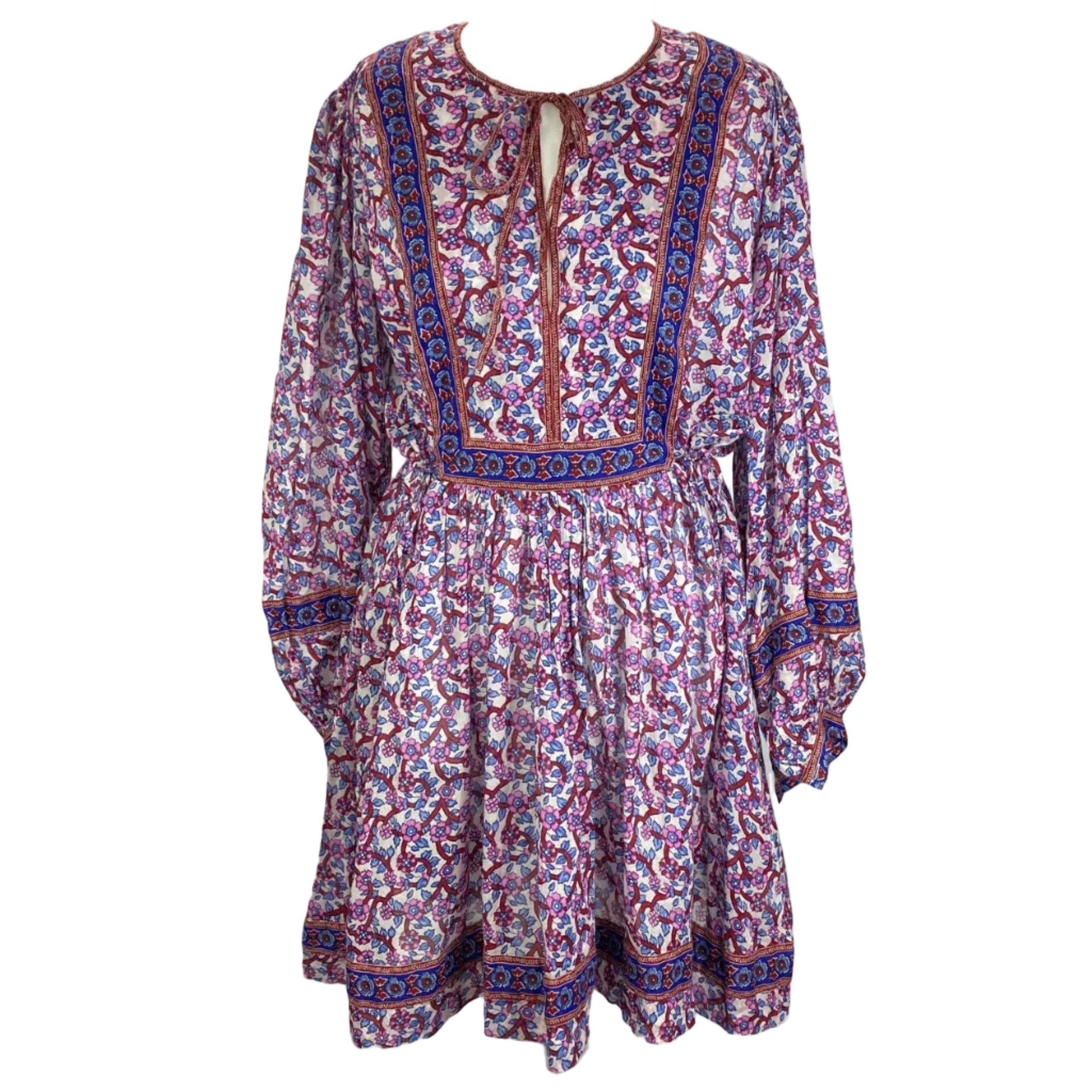 Isabel Marant Etoile New £425 Blue & Pink Gilinesia Midi Dress XS