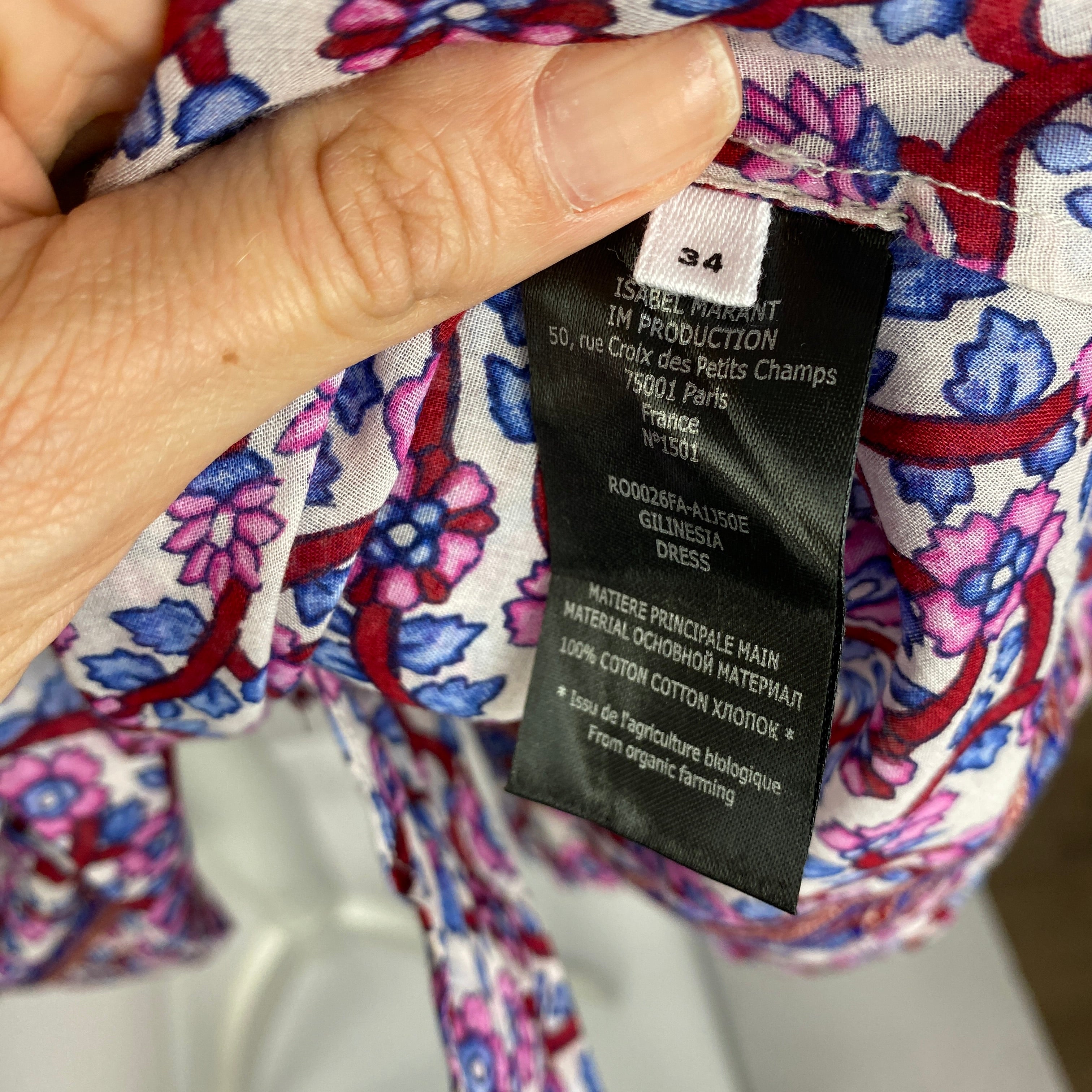 Isabel Marant Etoile New £425 Blue & Pink Gilinesia Midi Dress XS