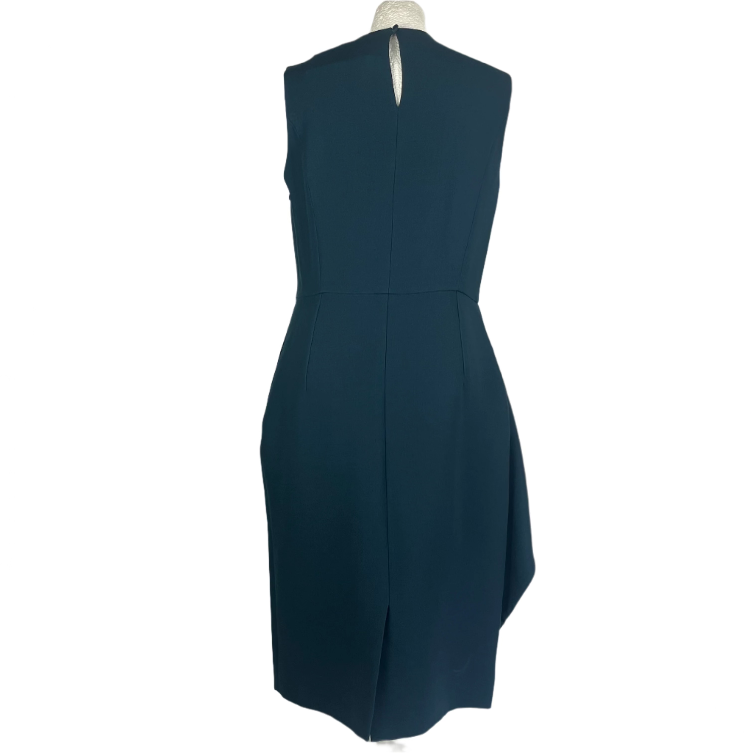 Christian Dior Teal Silk & Wool Midi Dress L