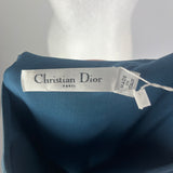 Christian Dior Teal Silk & Wool Midi Dress L