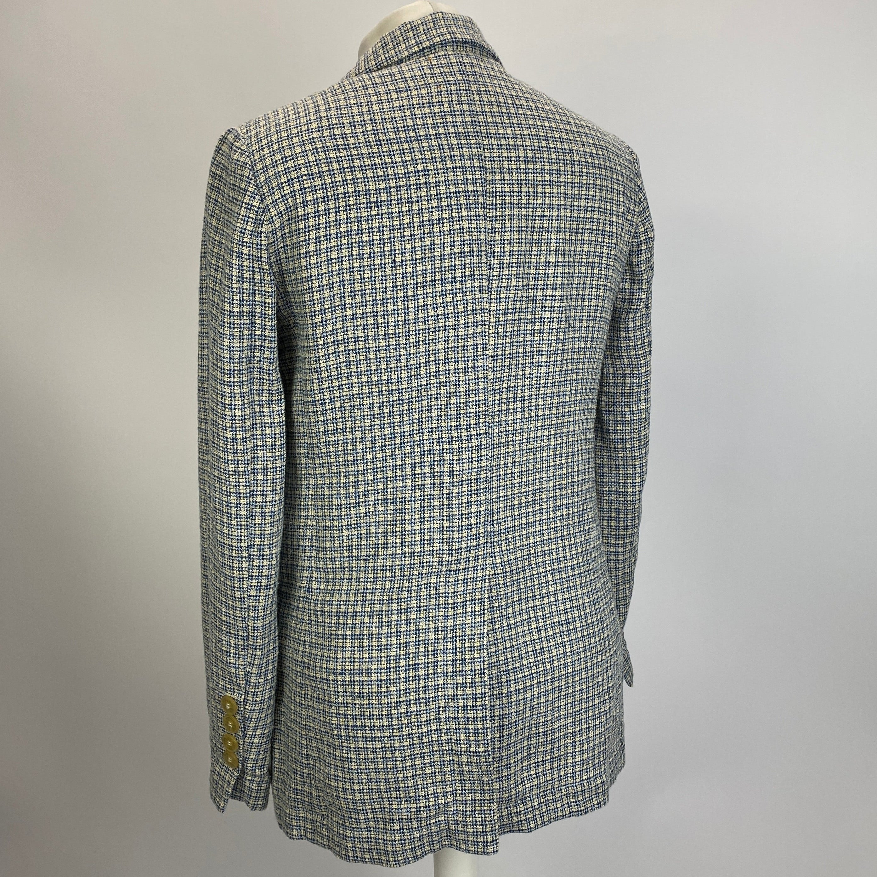 Forte Forte New Blue & Ecru Cotton Tweed Check Jacket XXS