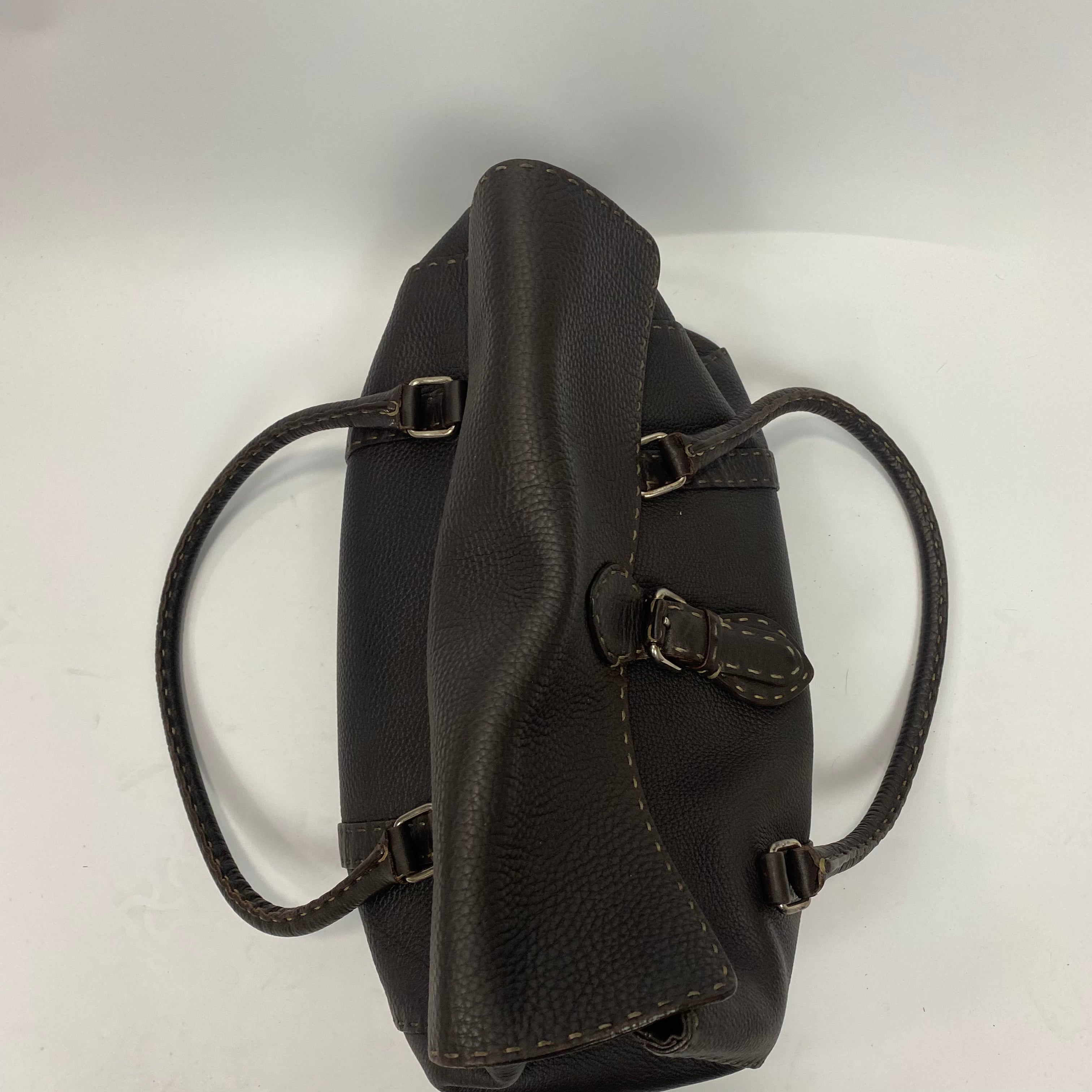 Fendi Selleria Espresso Large Flap Tote Bag