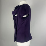 Christian Dior Royal Purple Quilted Short Sleeve Jacket L