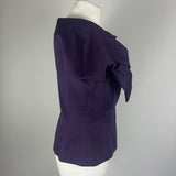 Christian Dior Royal Purple Quilted Short Sleeve Jacket L