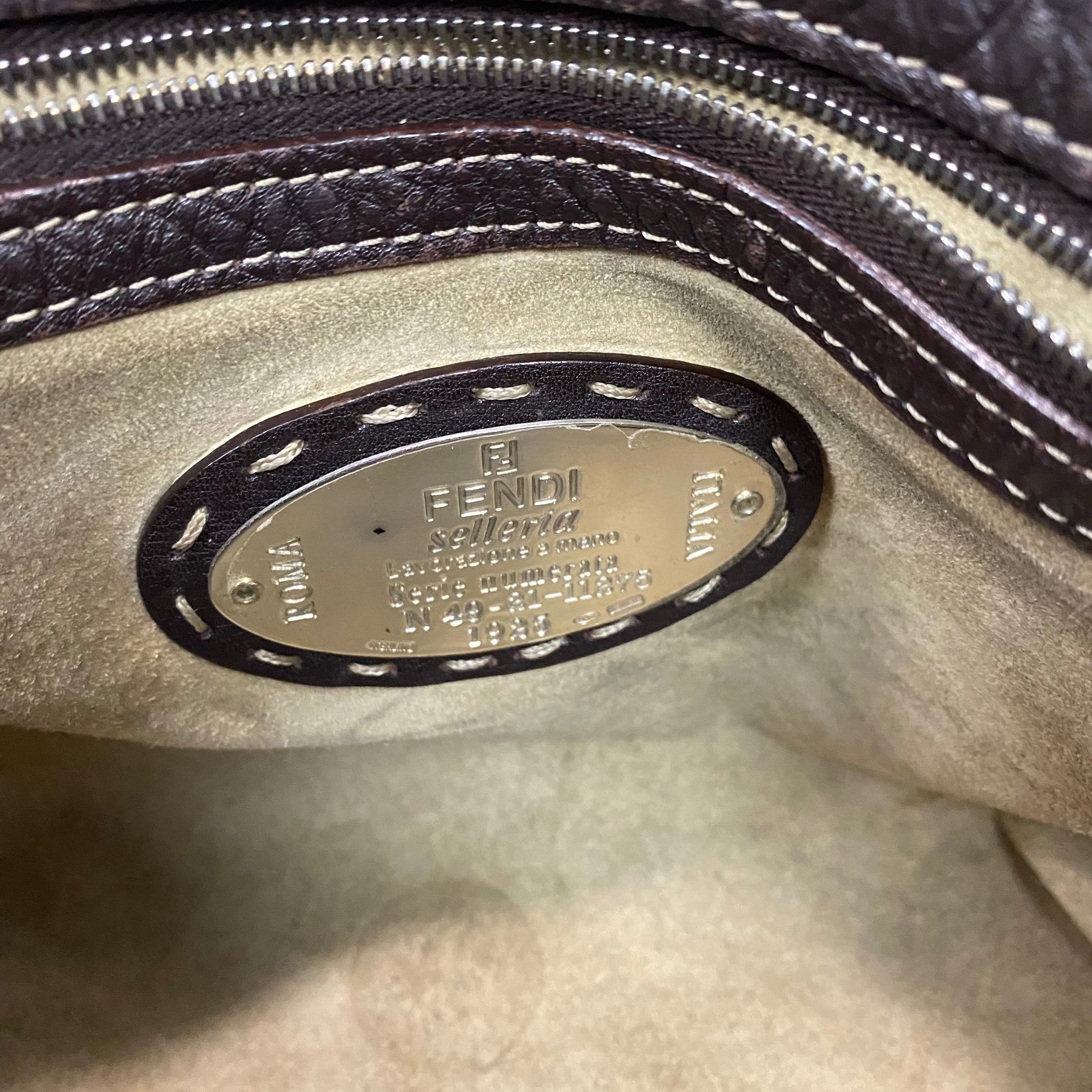 Fendi Selleria Espresso Large Flap Tote Bag