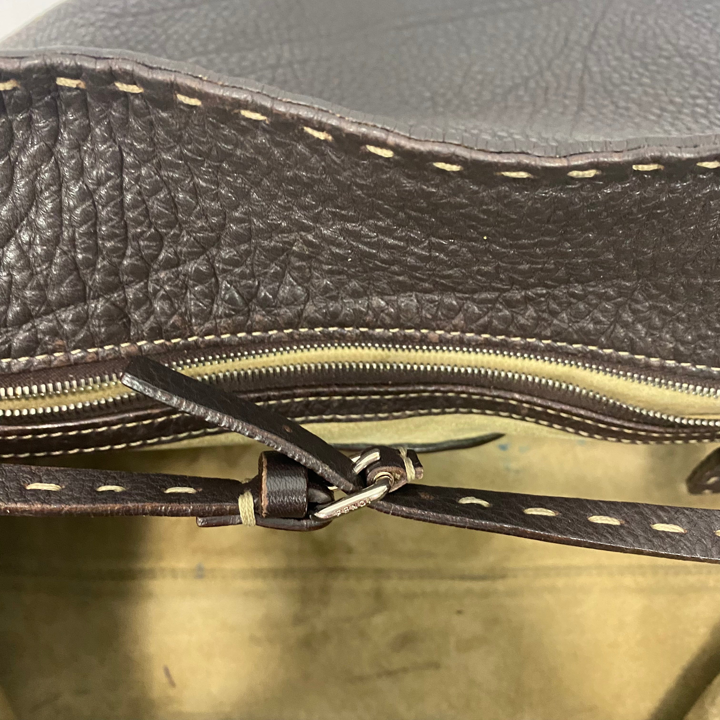 Fendi Selleria Espresso Large Flap Tote Bag