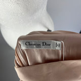 Christian Dior Nude Pink Stretch Silk Belted Midi Dress L