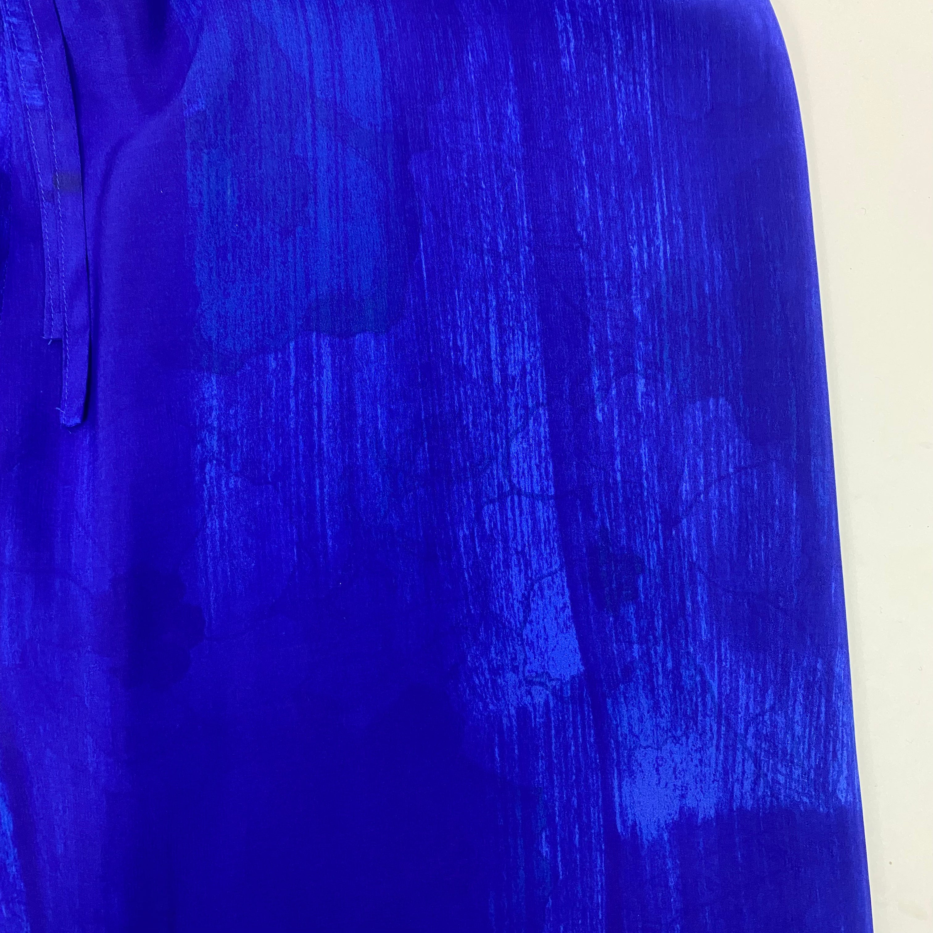 Dries Van Noten Cobalt Silk Pull-On Palazzo Pants XXL