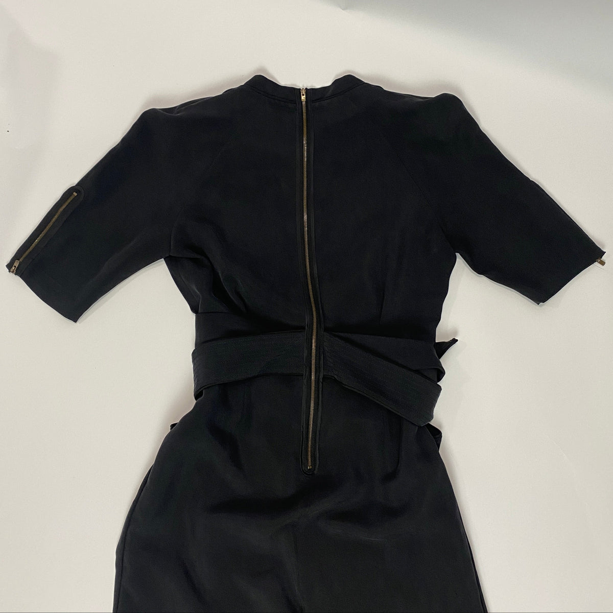 Stella McCartney Black Silk Twill Tuxedo Jumpsuit XL