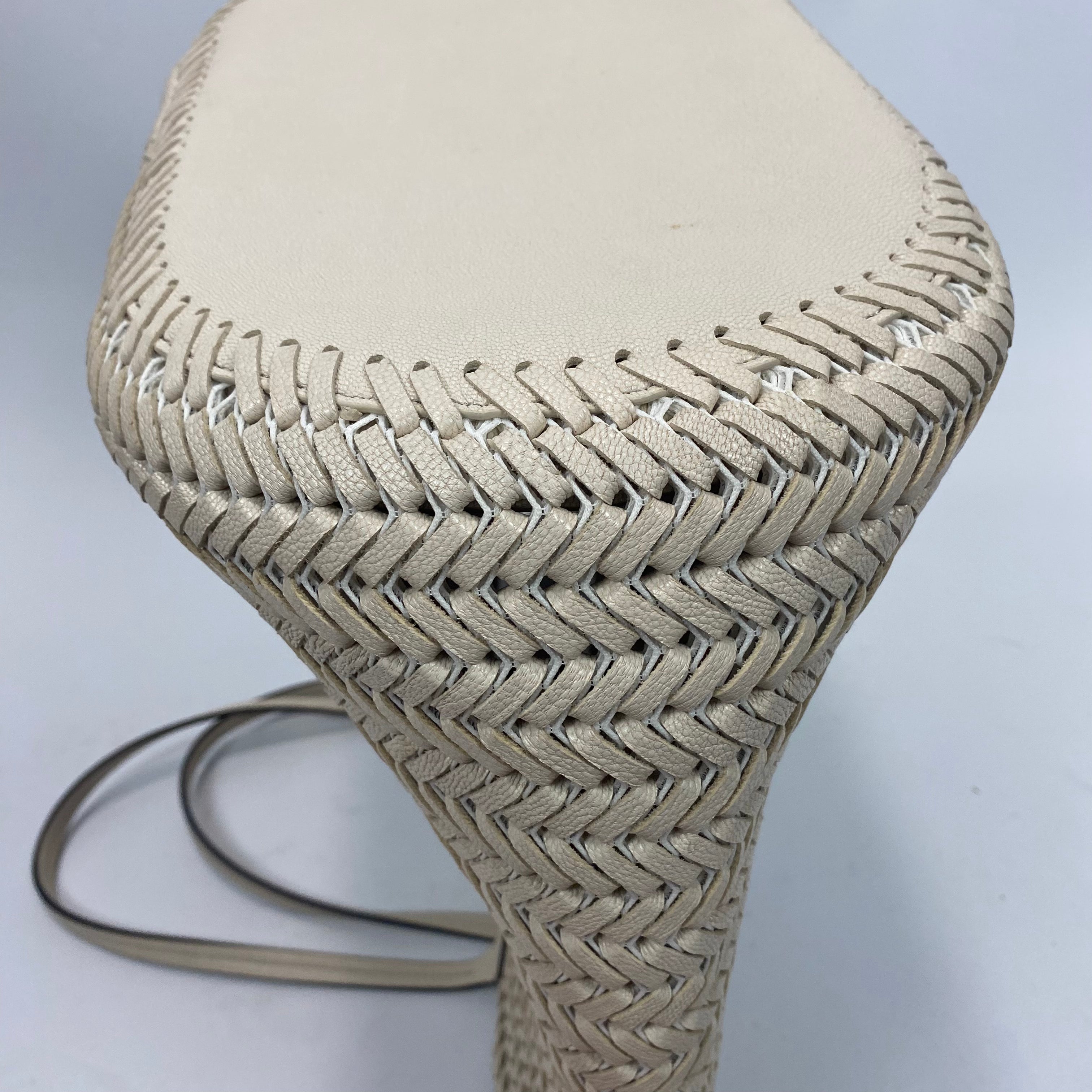 Anya Hindmarch Ivory Woven Leather Large Tote Bag