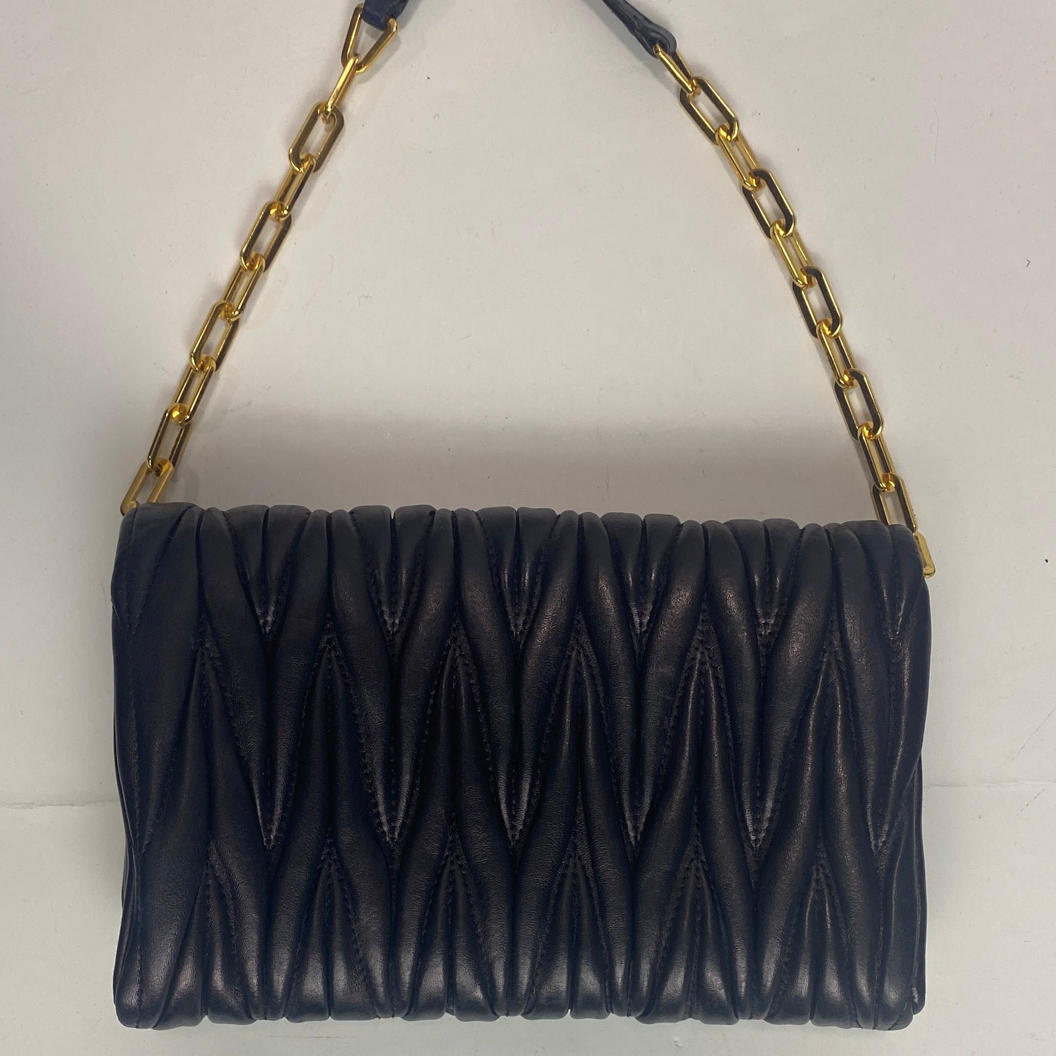 Miu Miu Navy Mini Matelasse Crossbody Bag