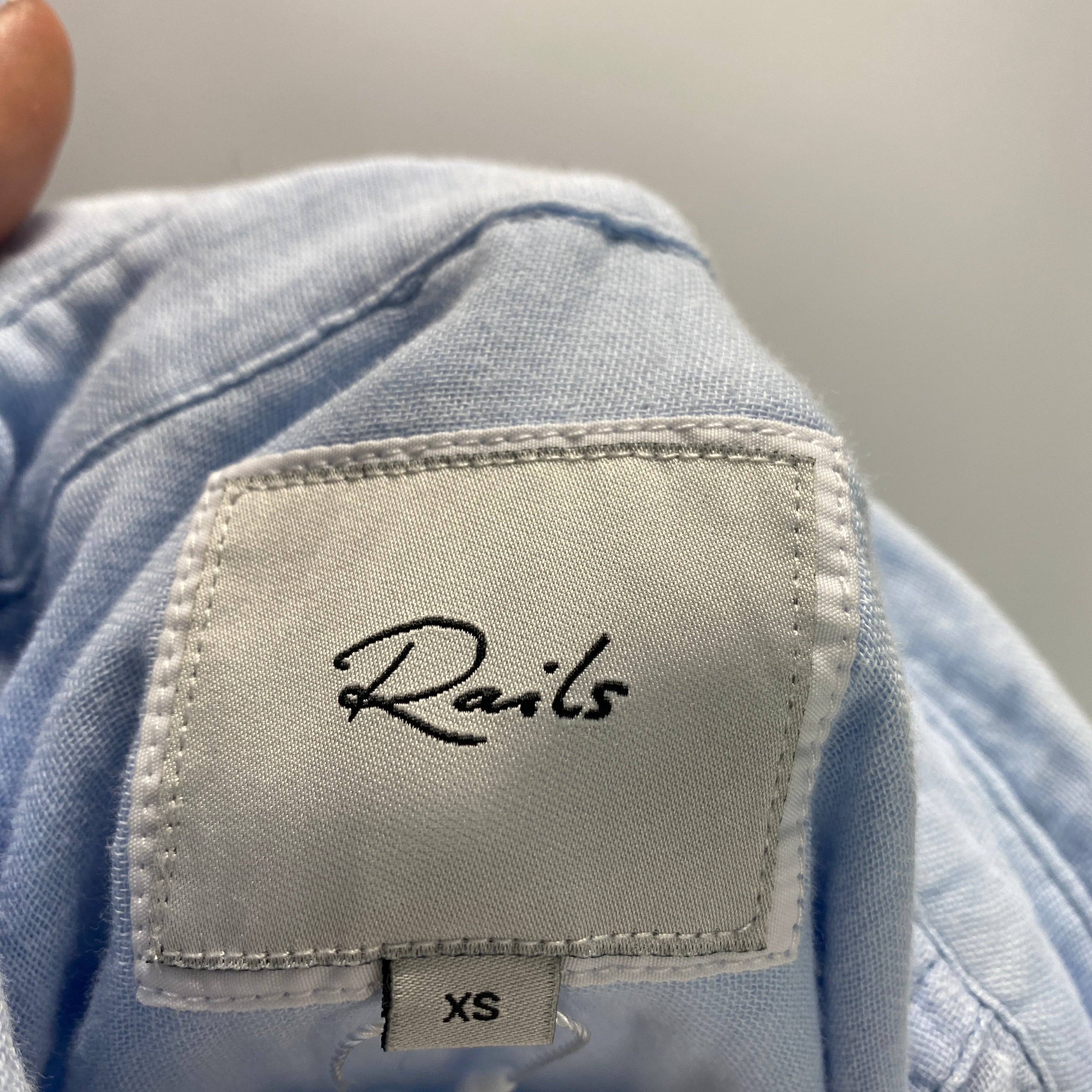 Rails Sky Blue Organic Cotton Weave Shirt XS