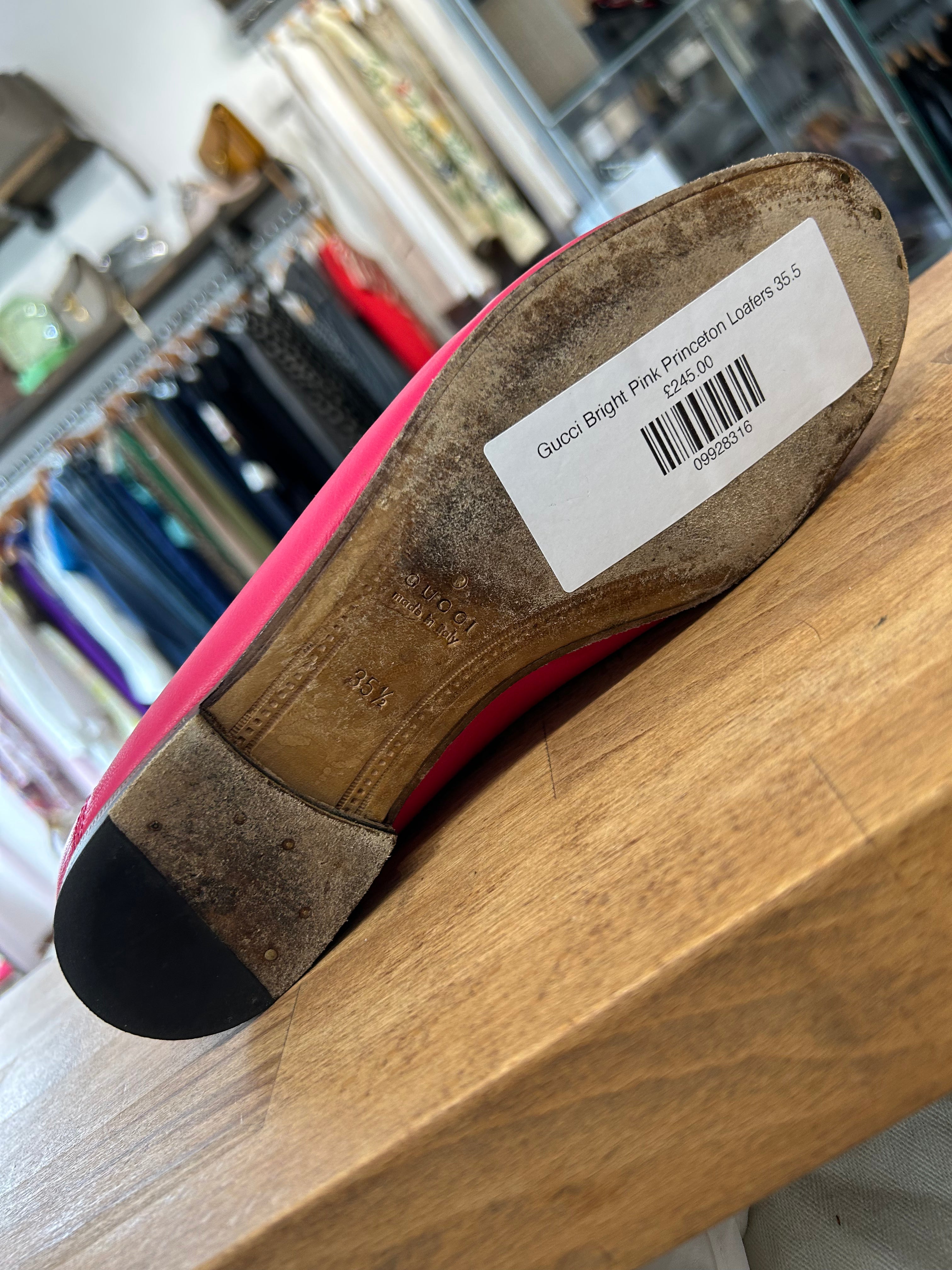 Gucci Bright Pink Princeton Loafers 35.5