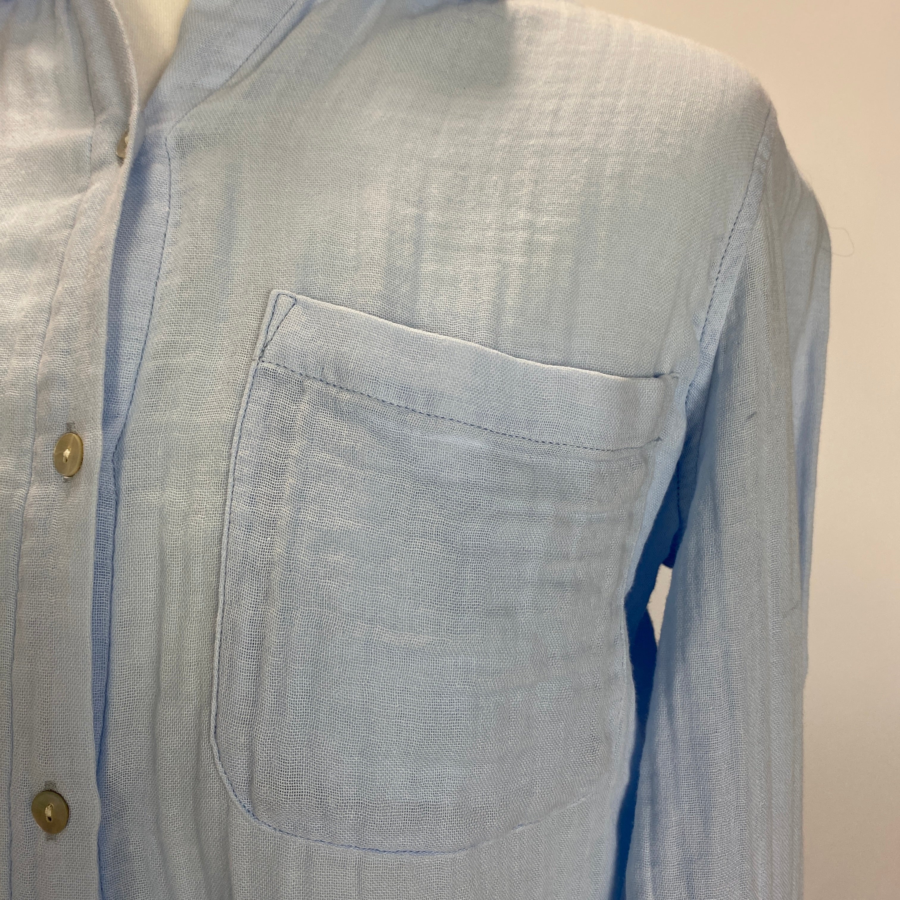 Rails Sky Blue Organic Cotton Weave Shirt XS