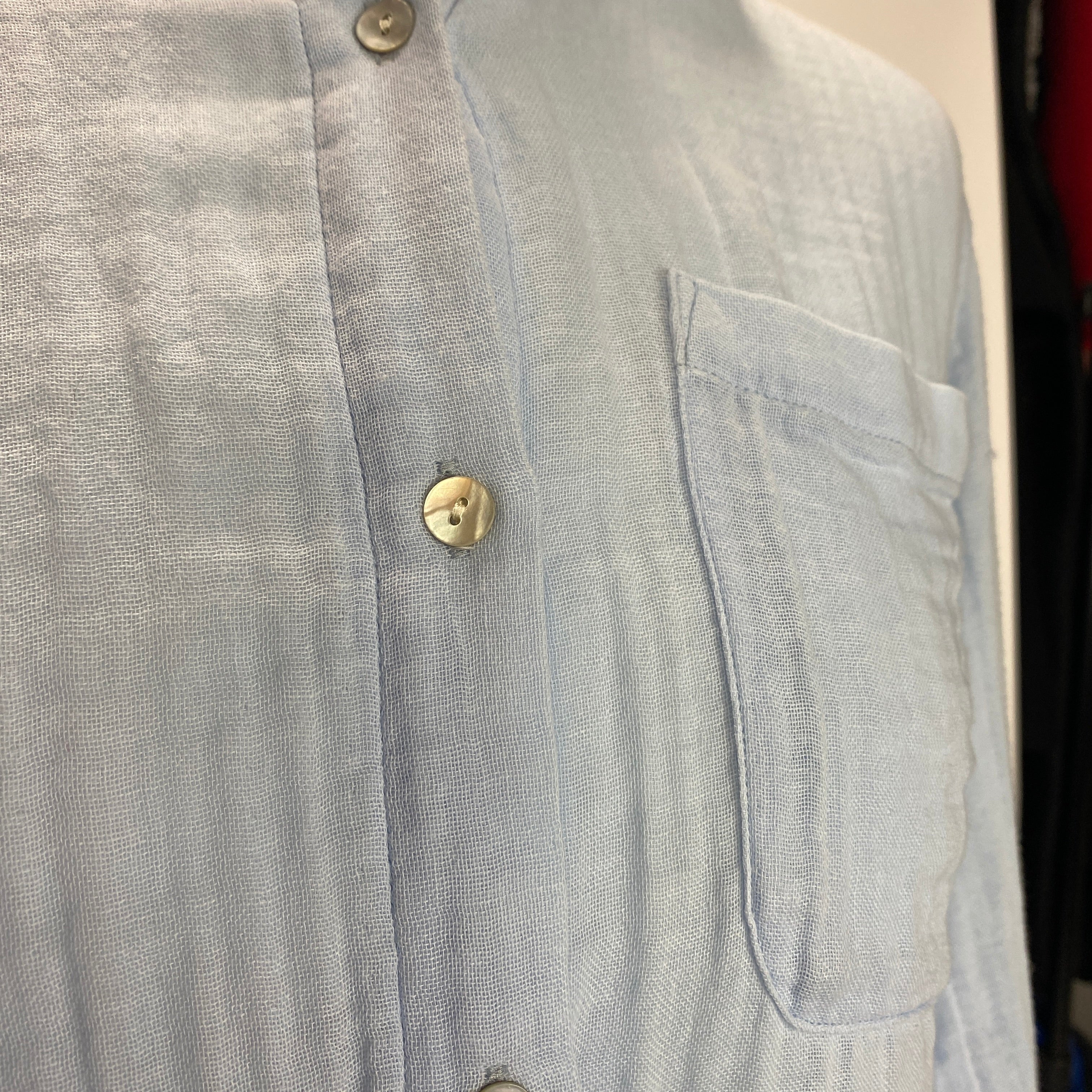 Rails Sky Blue Organic Cotton Weave Shirt XS