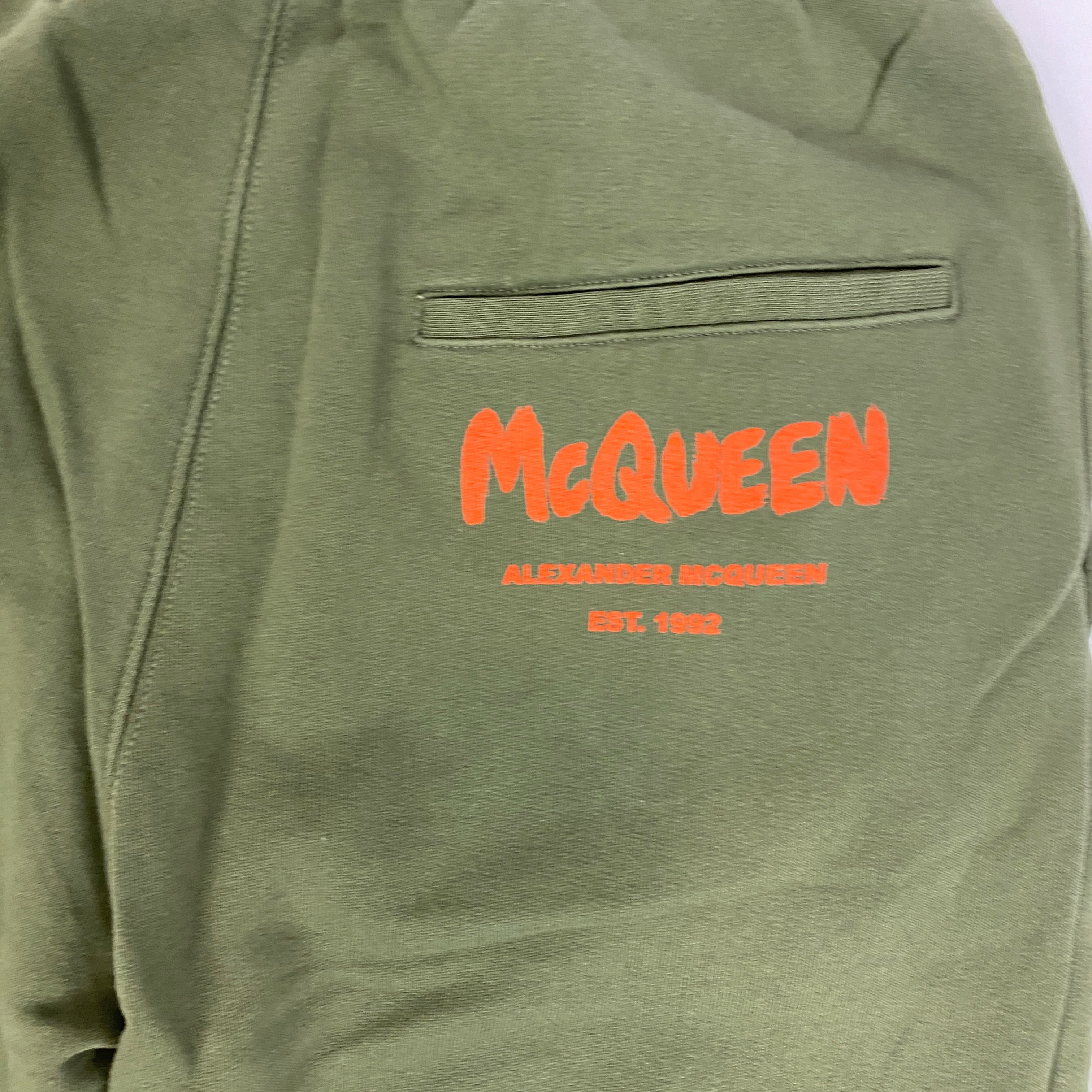 Alexander McQueen Green £450 Oversized Logo Tracksuit Bottoms XS/S