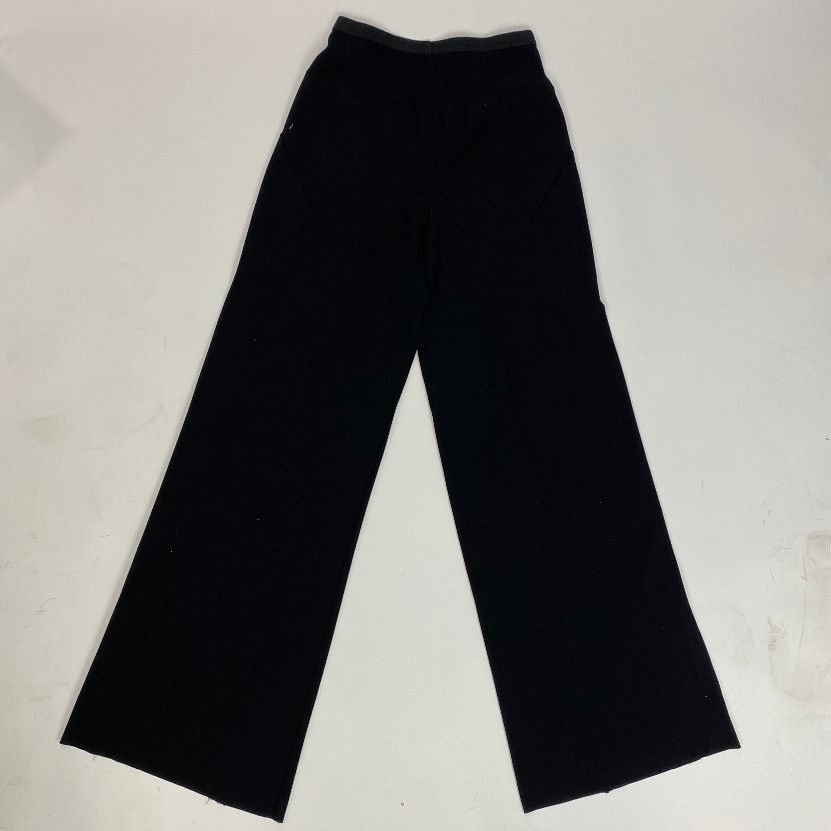 Rick Owens Black Wool Mix Lightweight Palazzo Pants XXS