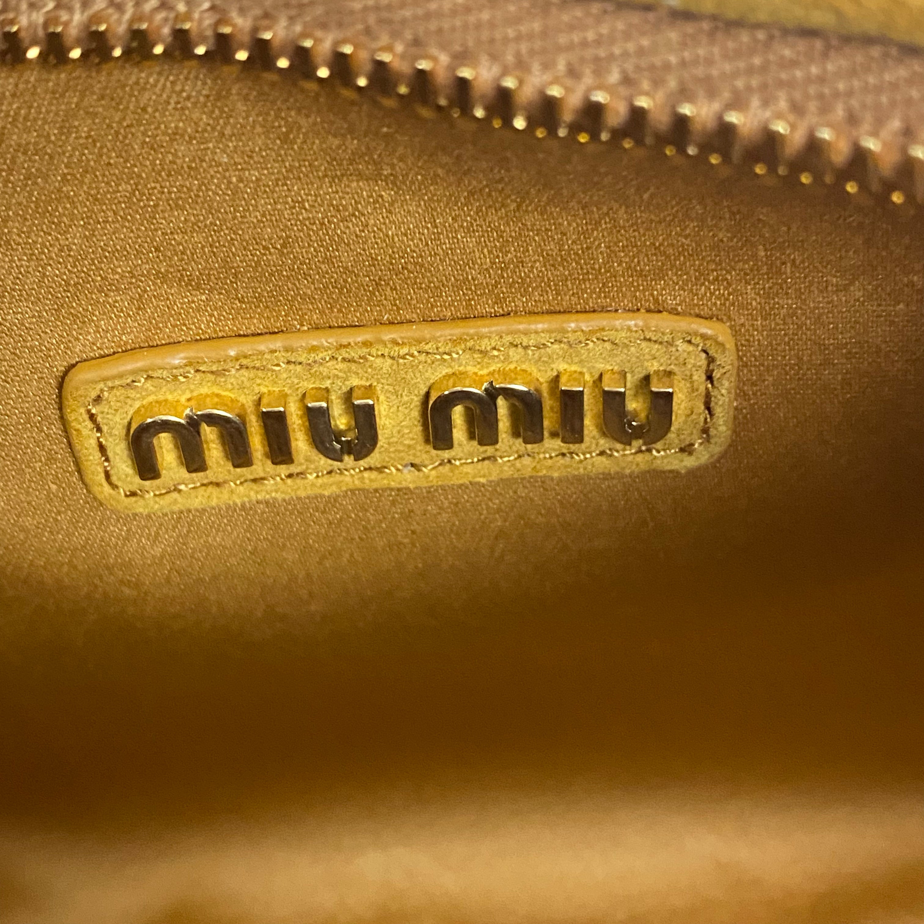 Miu Miu New £2150 Whiskey Wander Matelasse Suede Hobo Bag