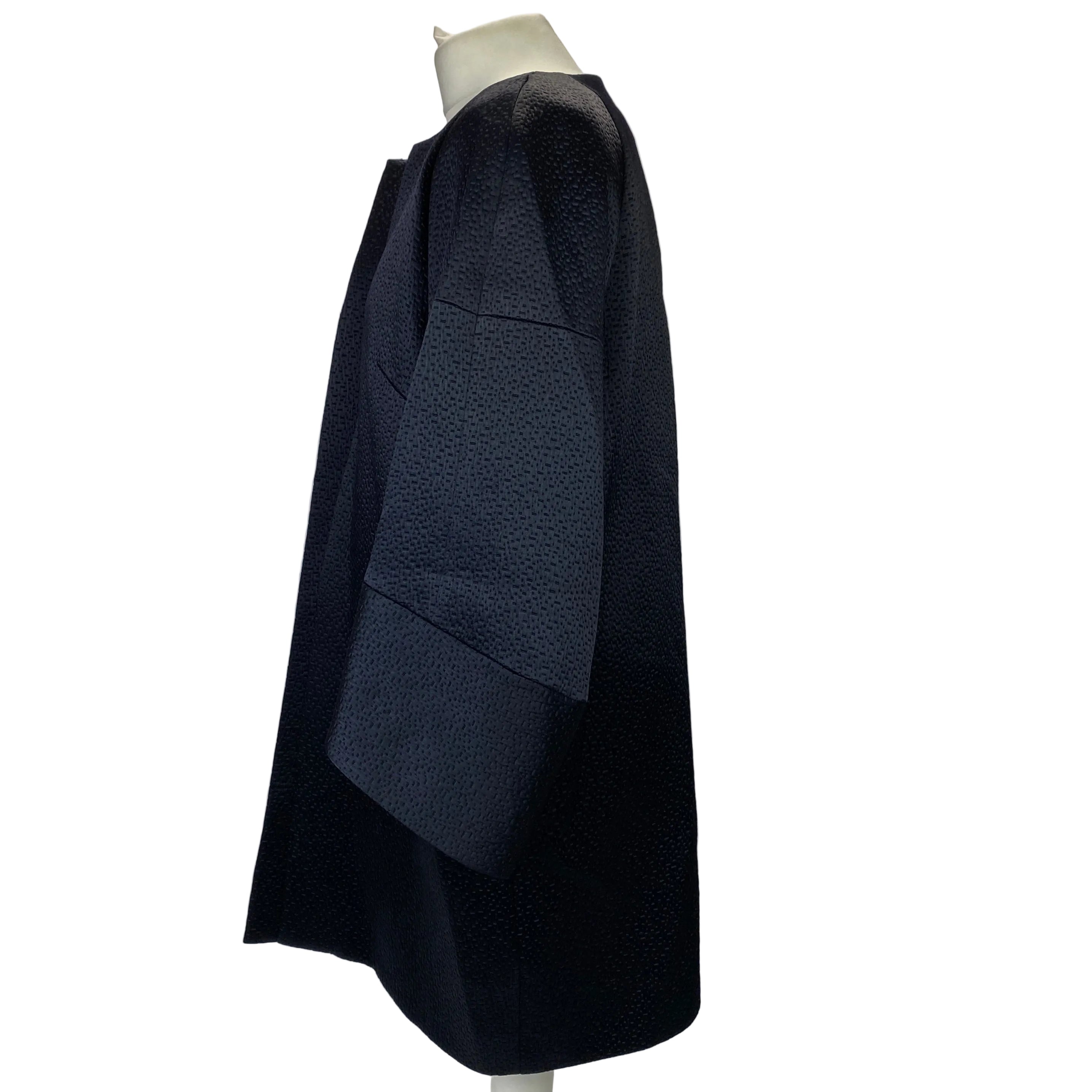 Amanda Wakeley Midnight Textured Satin Kimono Coat XL