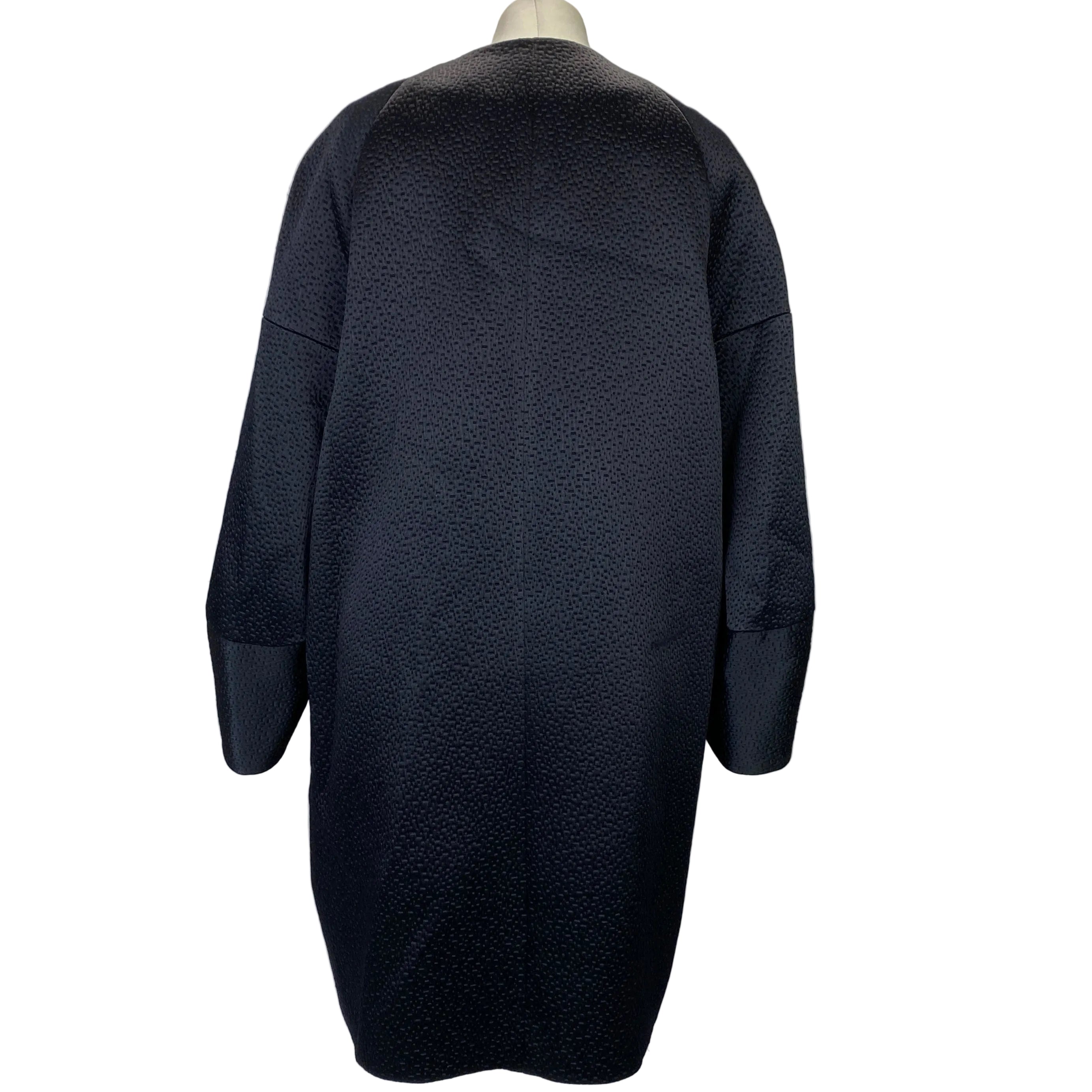 Amanda Wakeley Midnight Textured Satin Kimono Coat XL