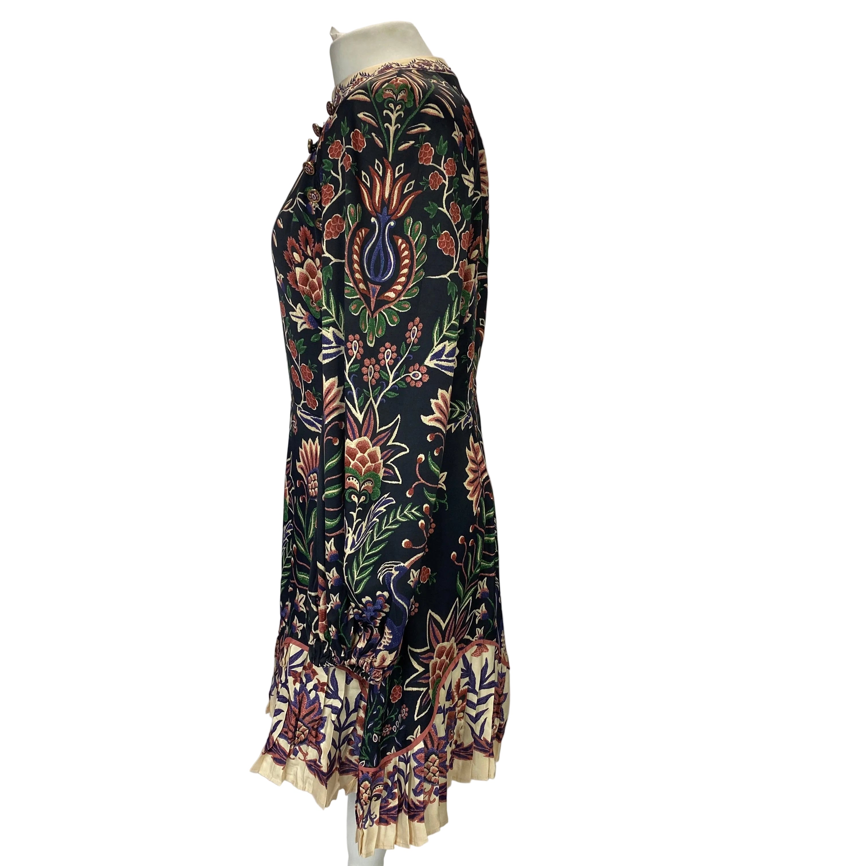 Farm Rio New £260 Garden Print Black Mini Dress L