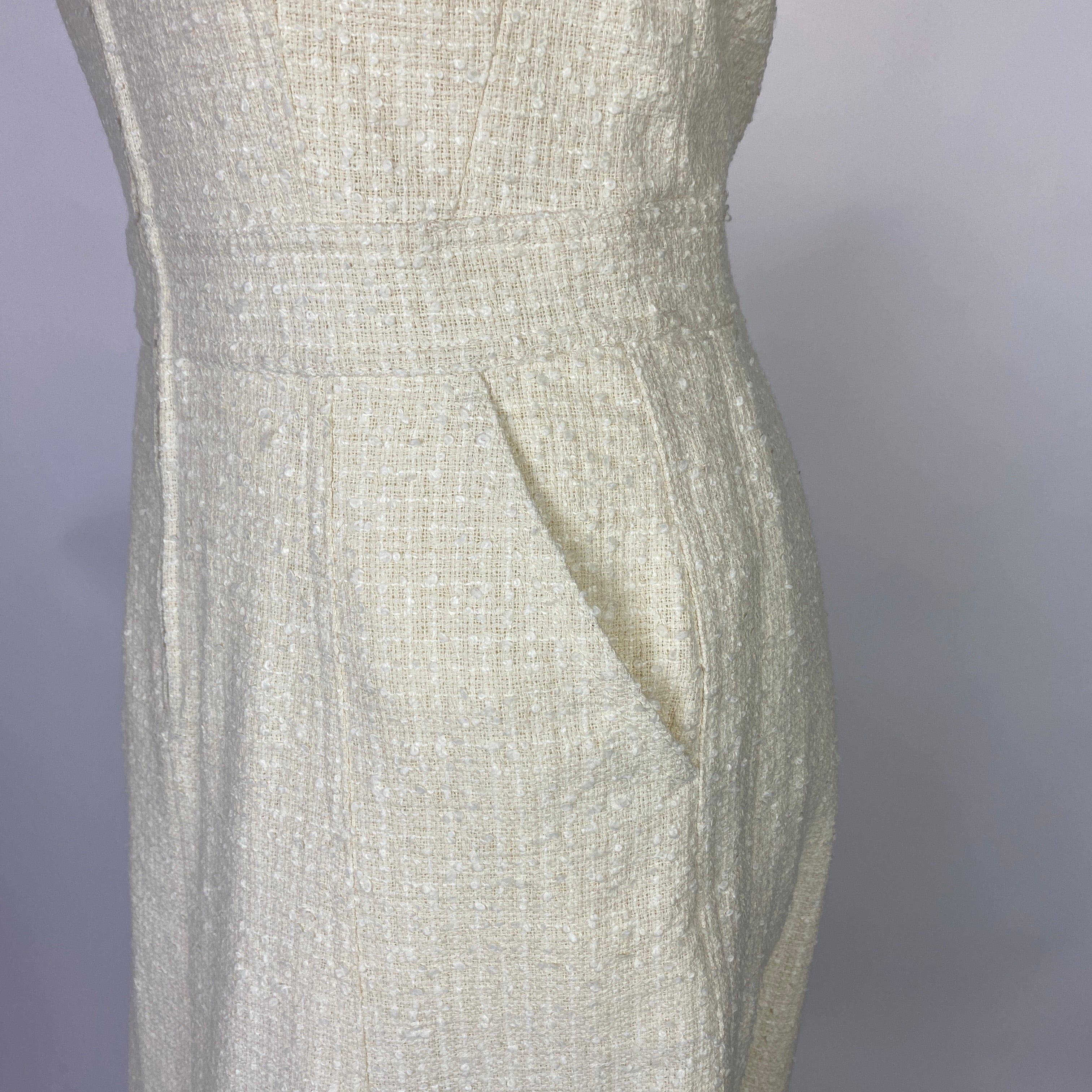 Me&Em New £325 Ivory & Black Asymmetric Tweed Dress M