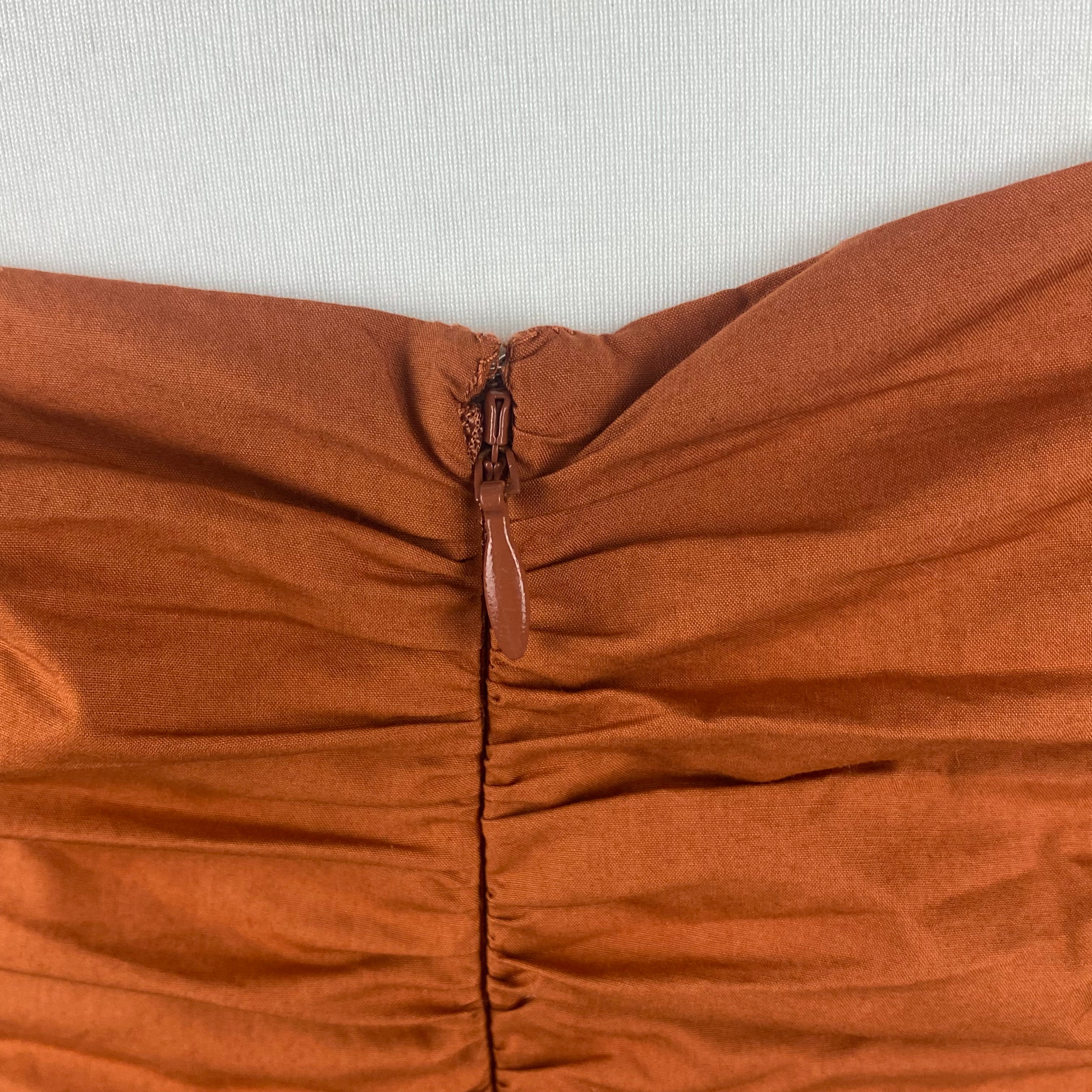 Rhode New £325 Clove Cotton Jeanne Mini Dress XS