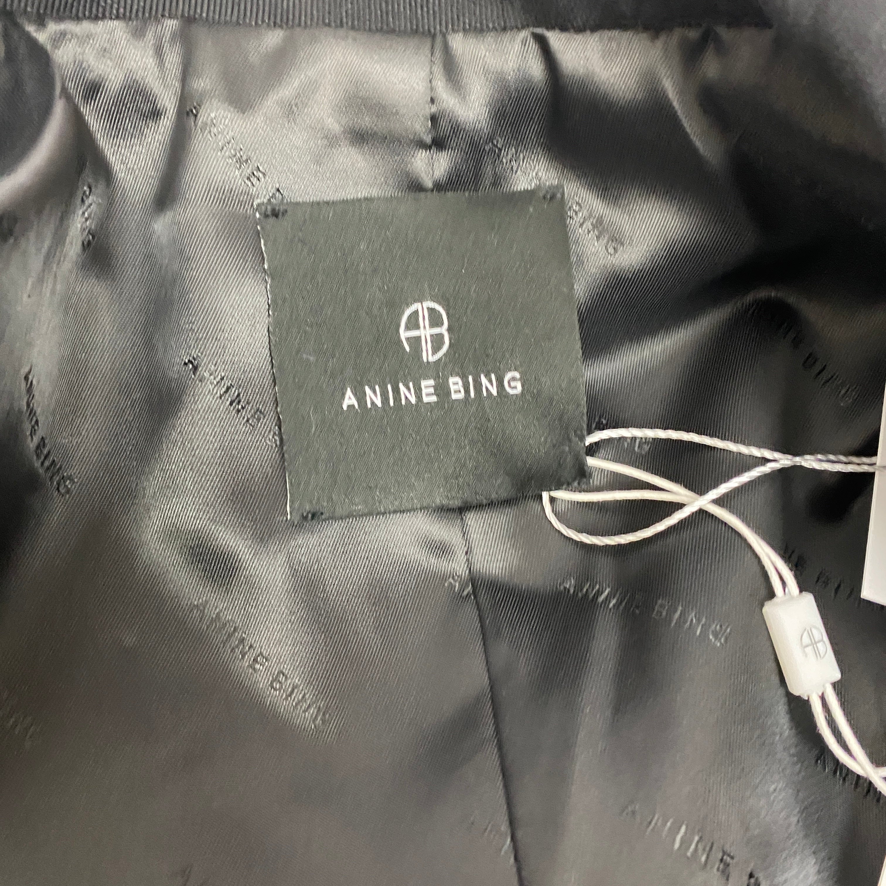 Anine Bing New £435 Black Wool Mix Madeleine Jacket M