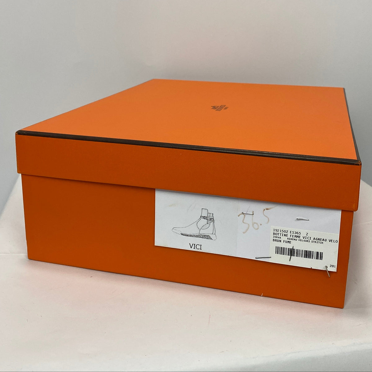 Hermes £980 Smoked Brown Vici Agneau Suede Boots 36.5