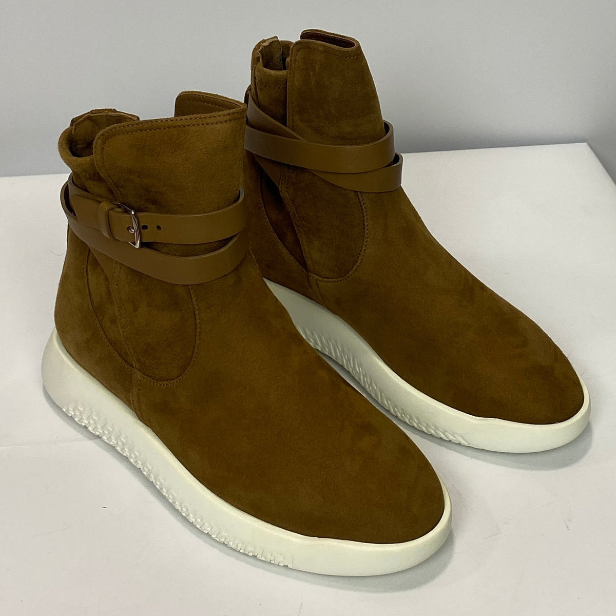 Hermes £980 Smoked Brown Vici Agneau Suede Boots 36.5