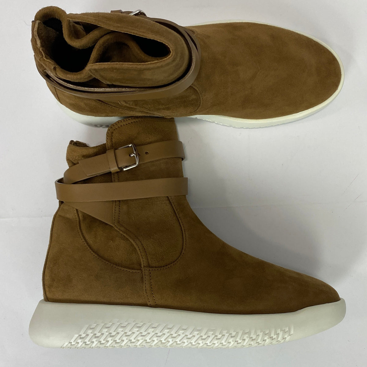 Hermes £980 Smoked Brown Vici Agneau Suede Boots 36.5