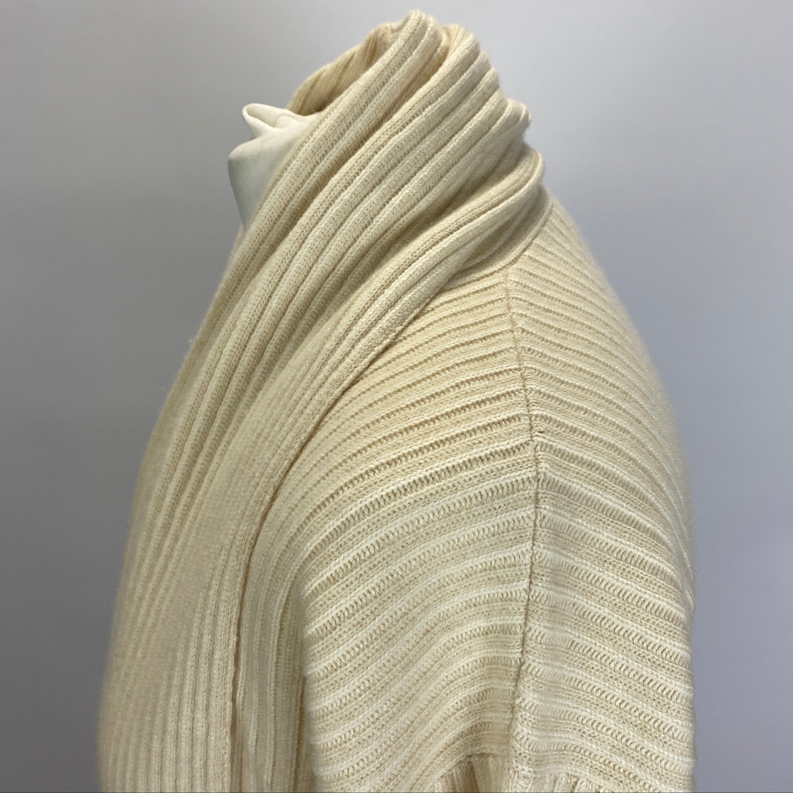 Theory Cream Rib Cashmere Oversized Cardigan S