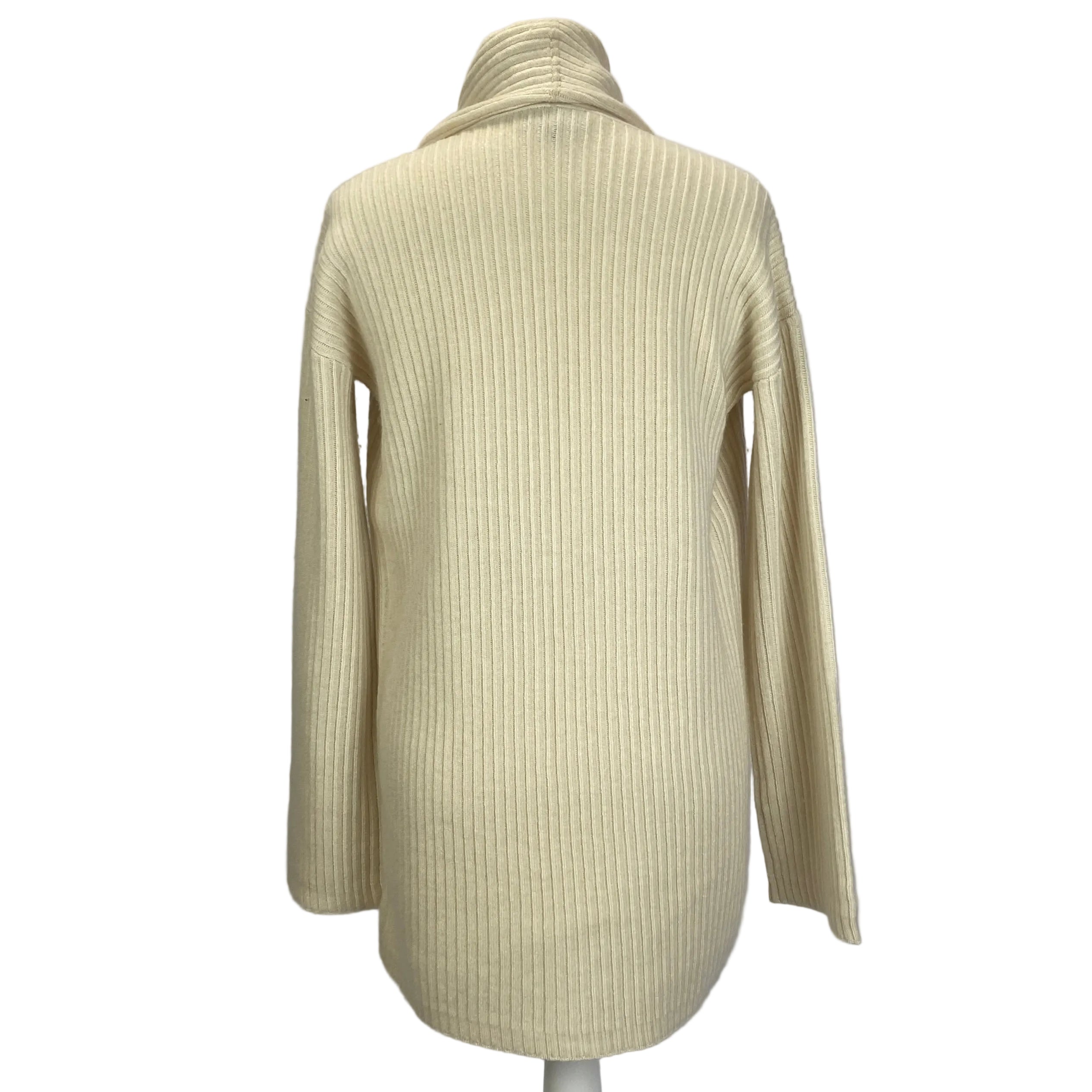 Theory Cream Rib Cashmere Oversized Cardigan S