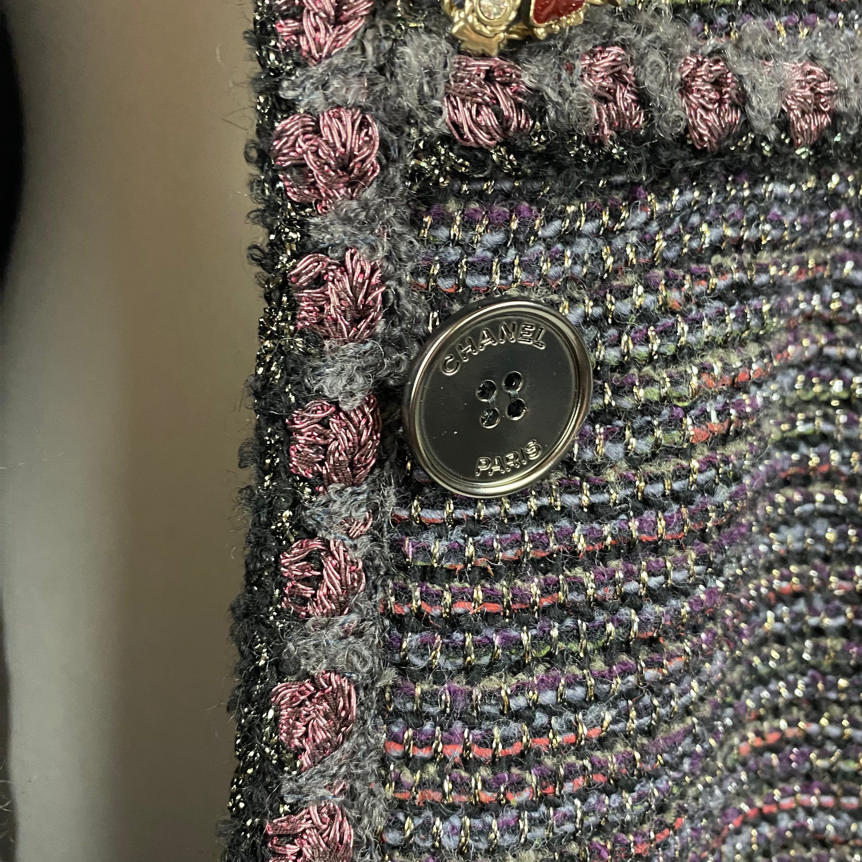 Chanel Fall 2011 Grey Damson & Silver Boucle Coatdress XS