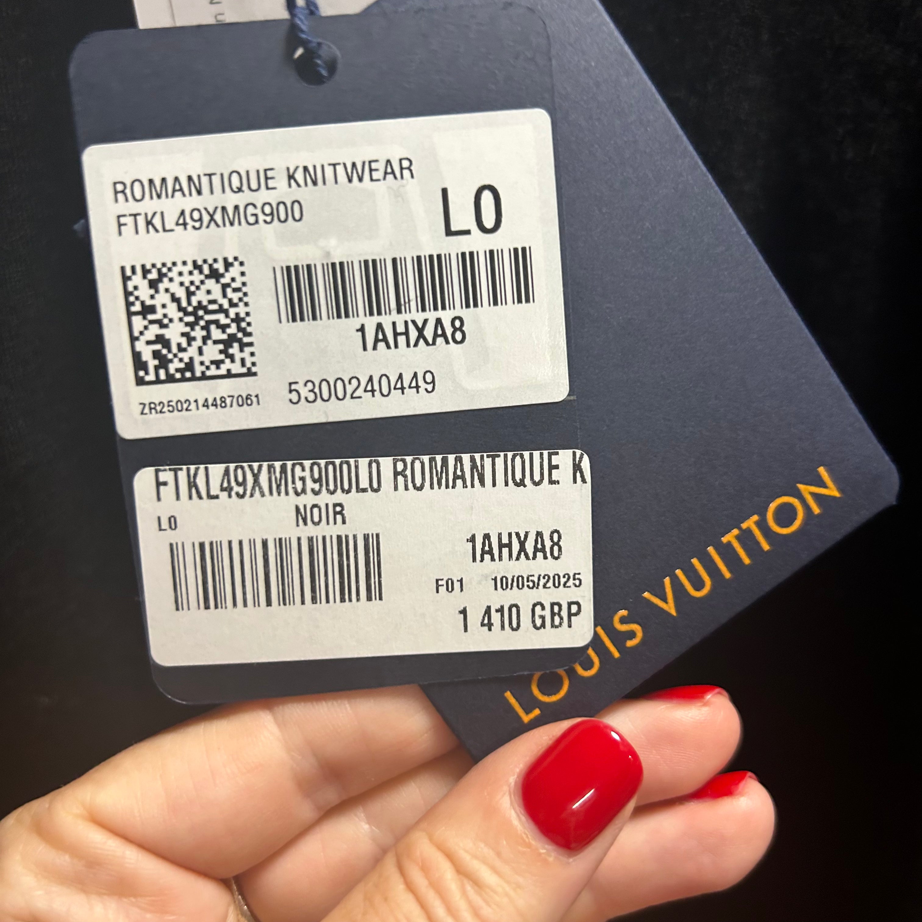 Louis Vuitton New £1410 Black Wool Romantique Sweater L