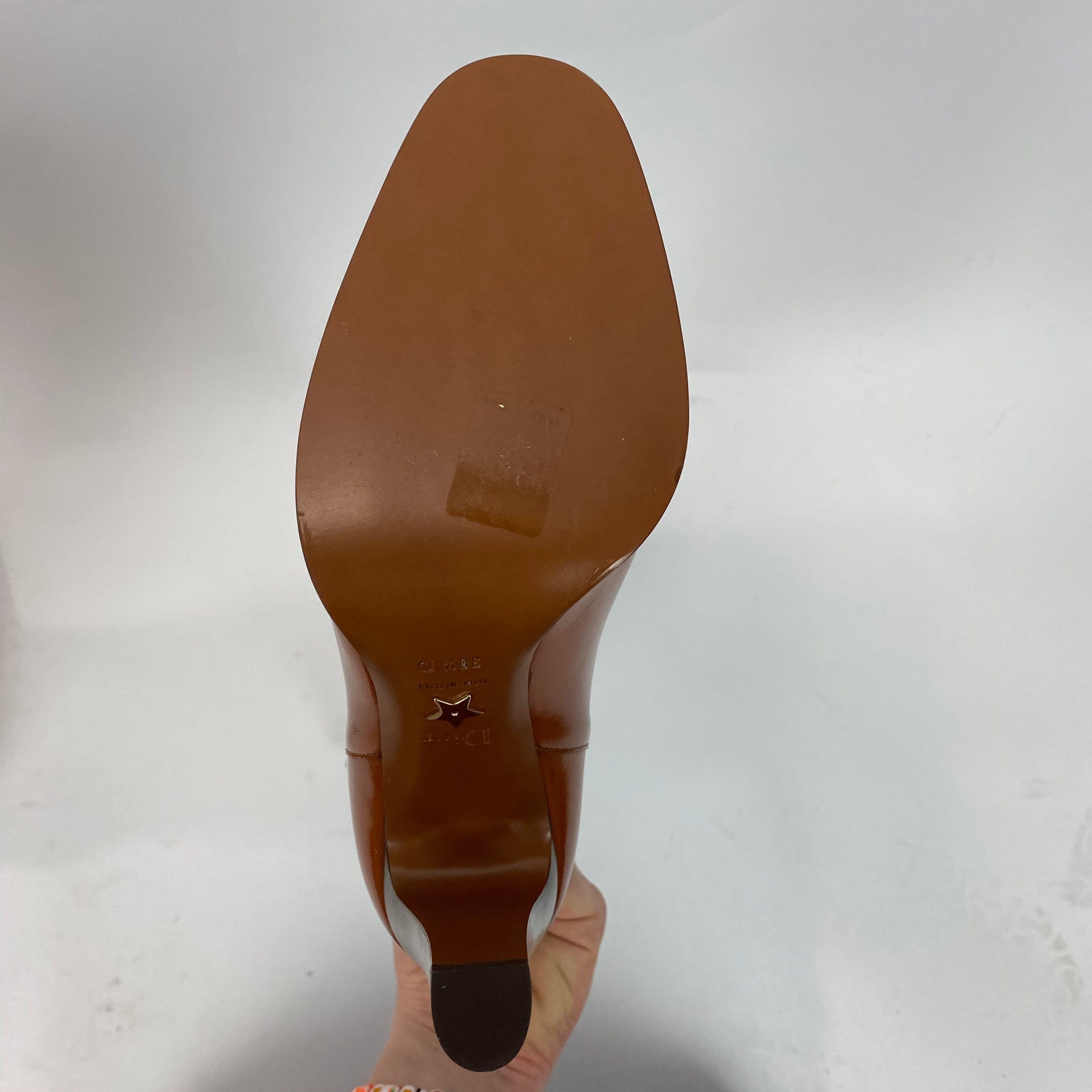 Dior Cinnamon Patent Empreinte Pull-On Knee Boots 38.5