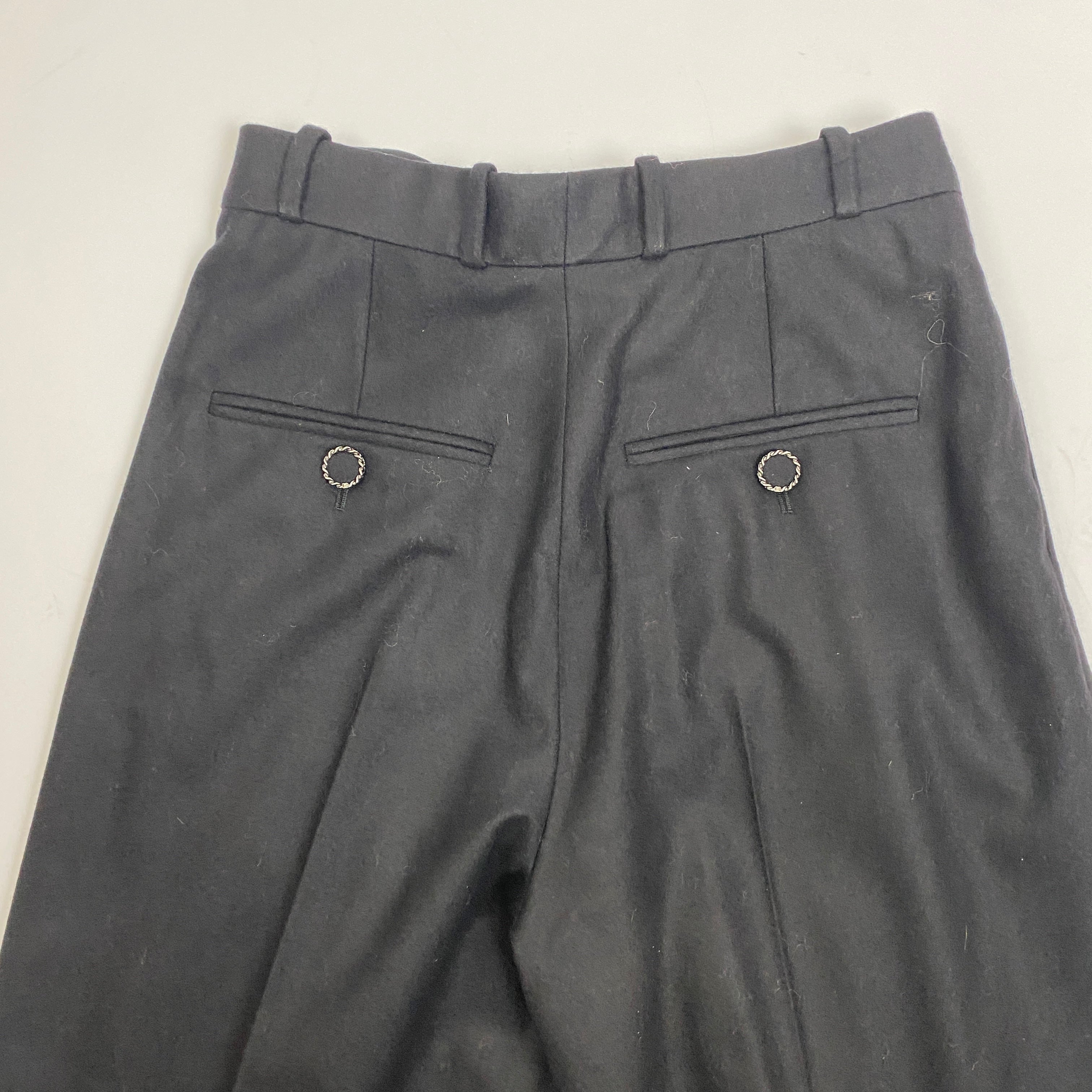 Chanel New Black Wool Wide Leg Trousers XS/S